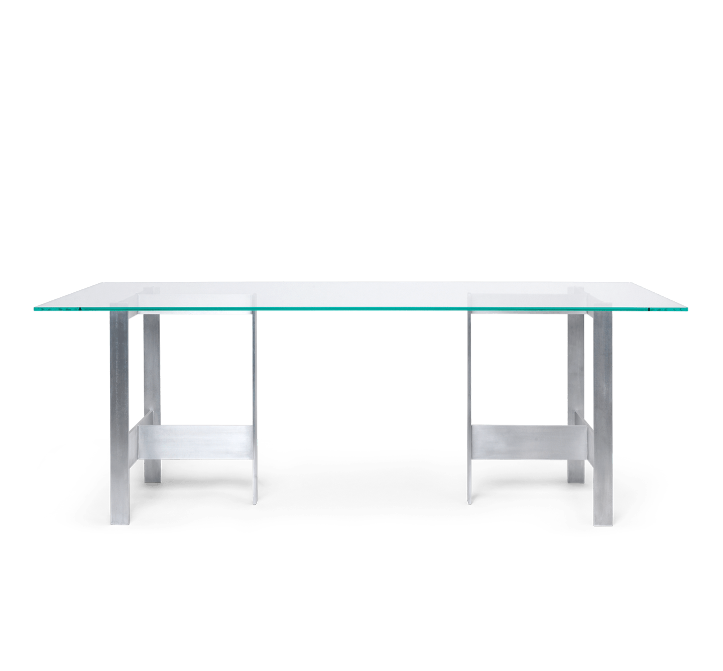 LAGER Glastisch mit Aluminiumfuß