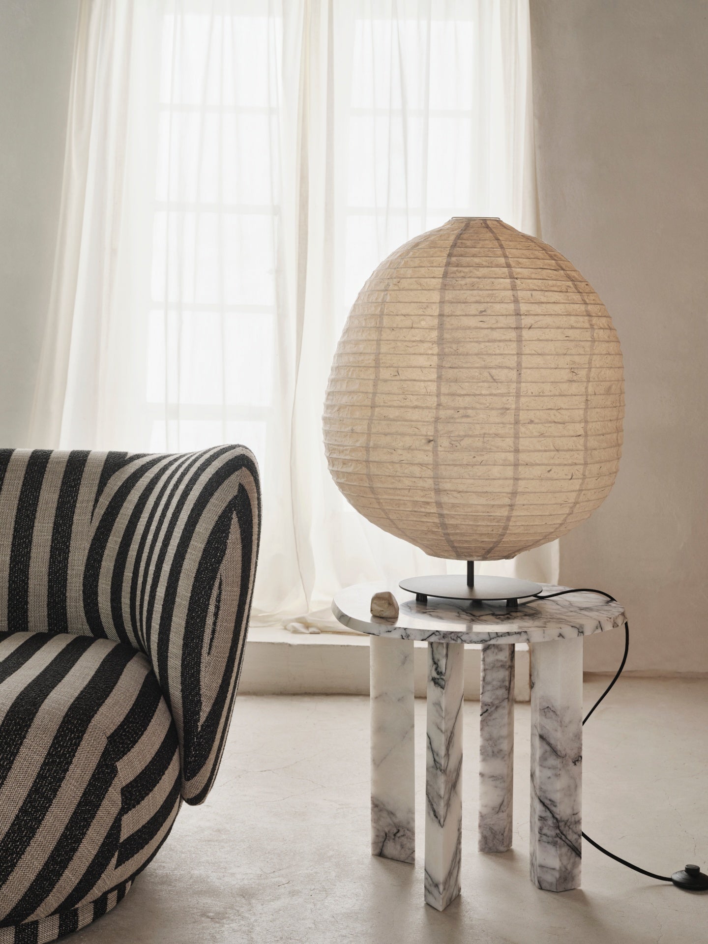Vloerlamp KURBIS LOW papier Washi