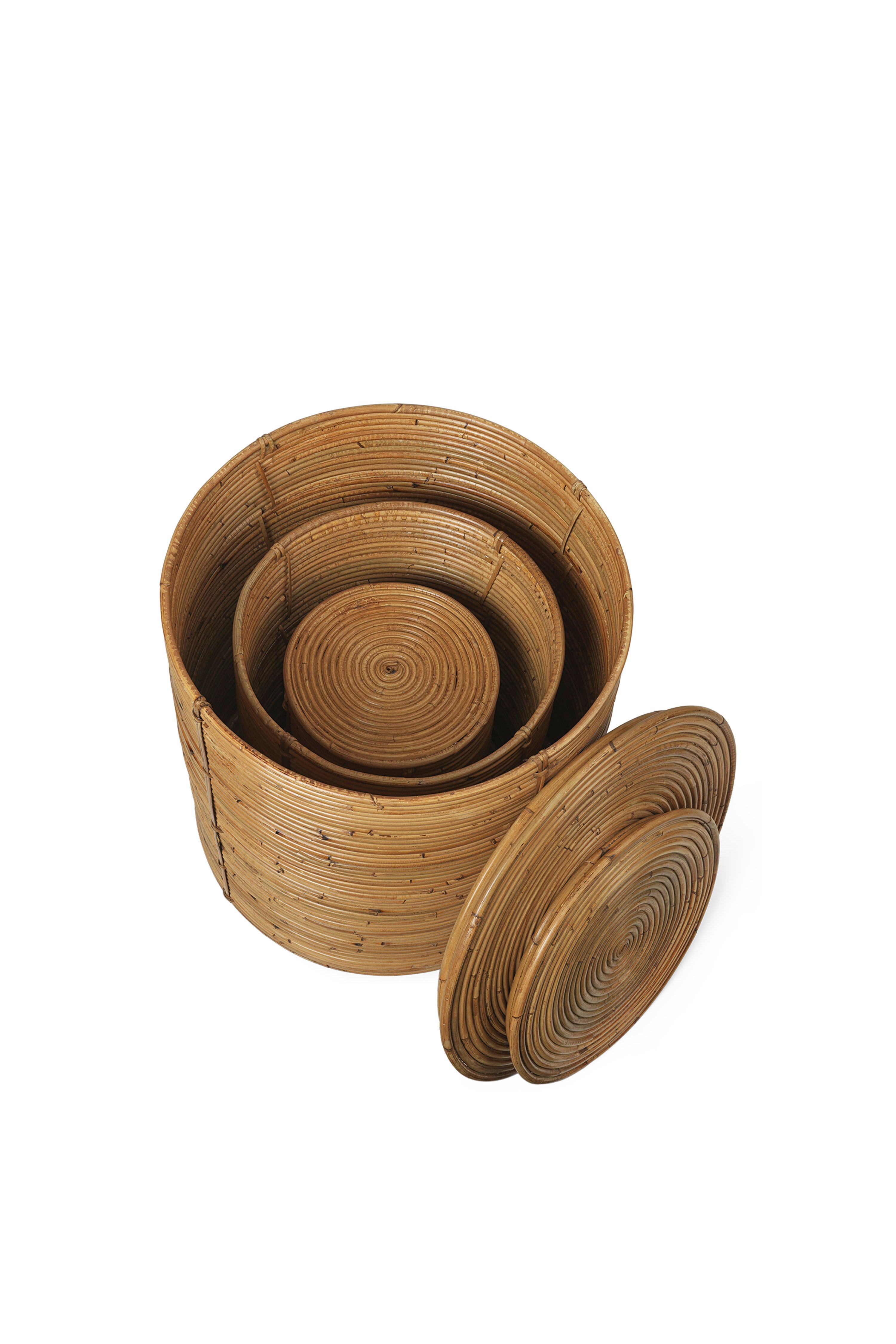 COLUMN STORAGE rattan basket set