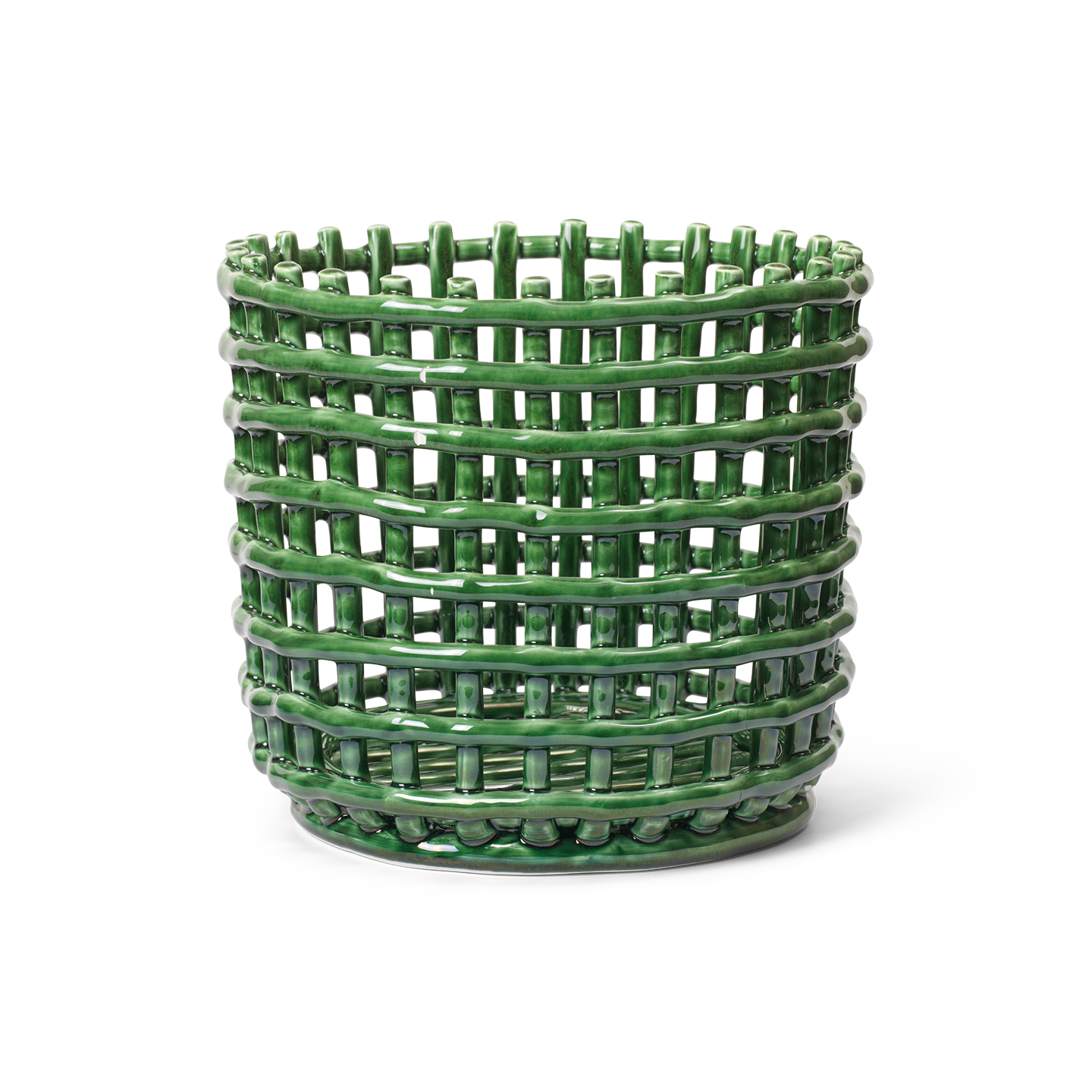 Ceramic basket Basket green