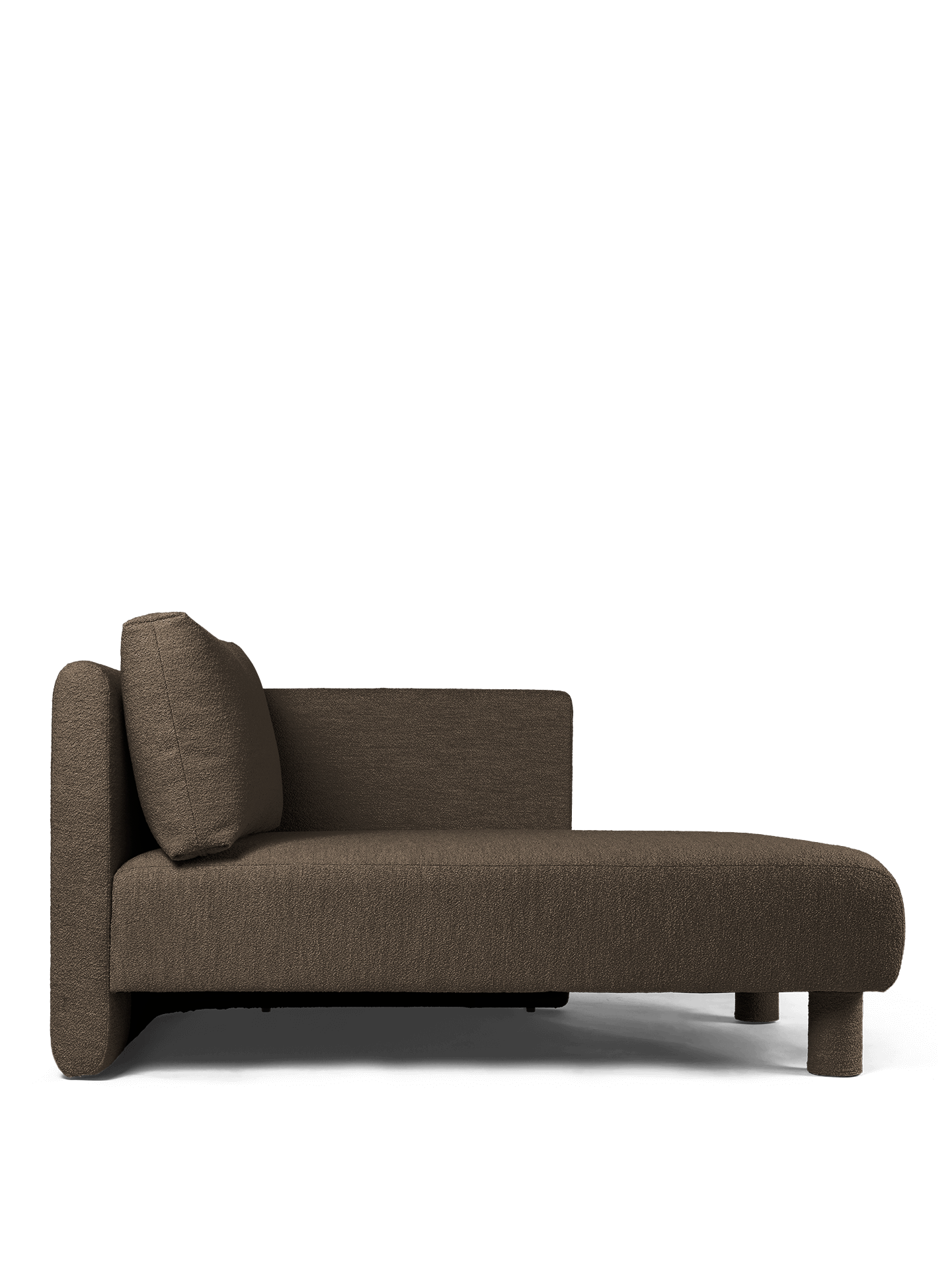 Dase modular sofa - Right -handed soft bouclé dark brown