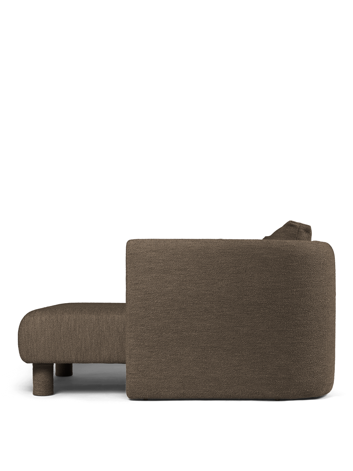 Dase modular sofa - Right -handed soft bouclé dark brown