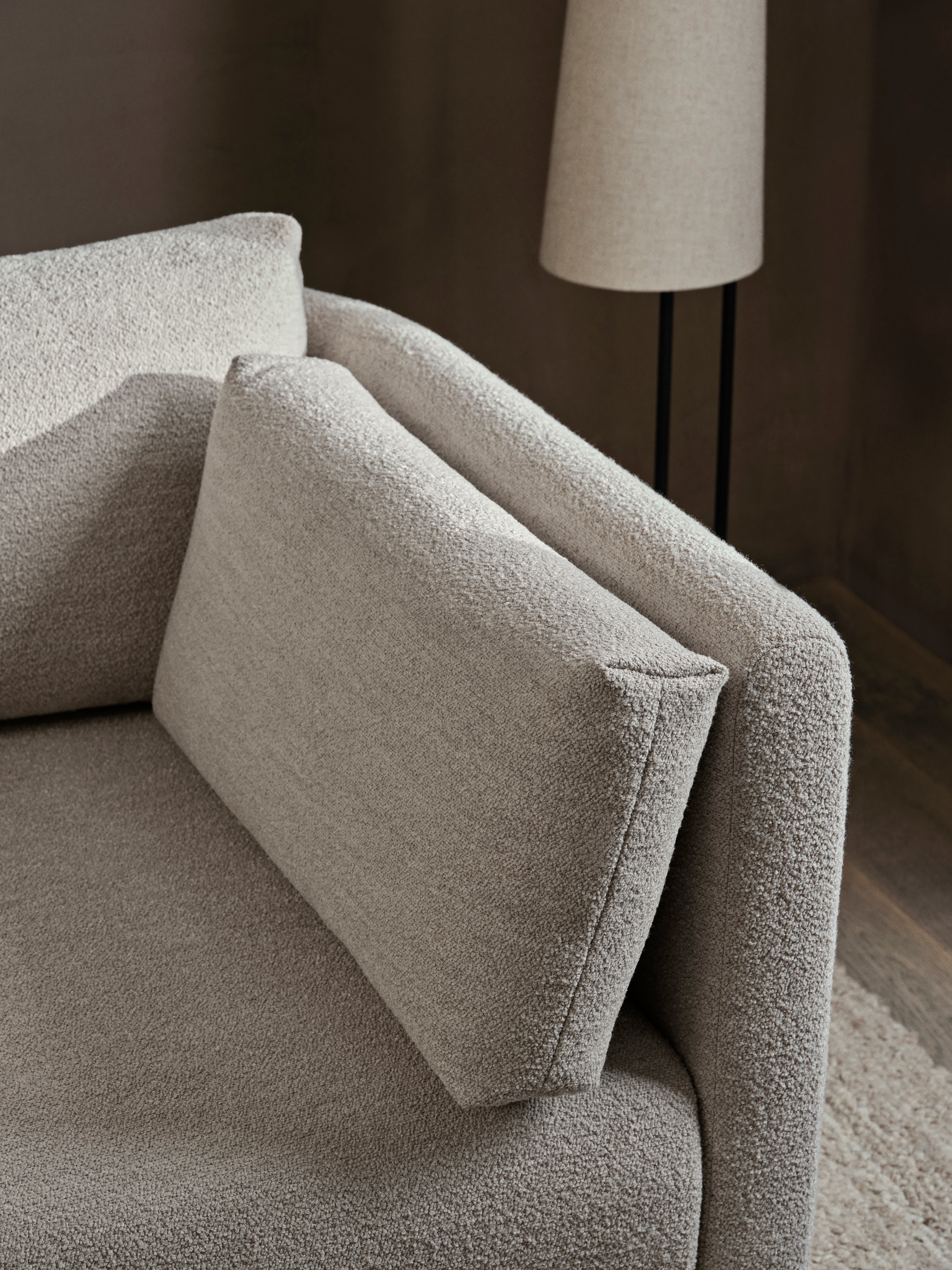 Modulaire bank DASE - rechterelement Soft Bouclé donkerbruin