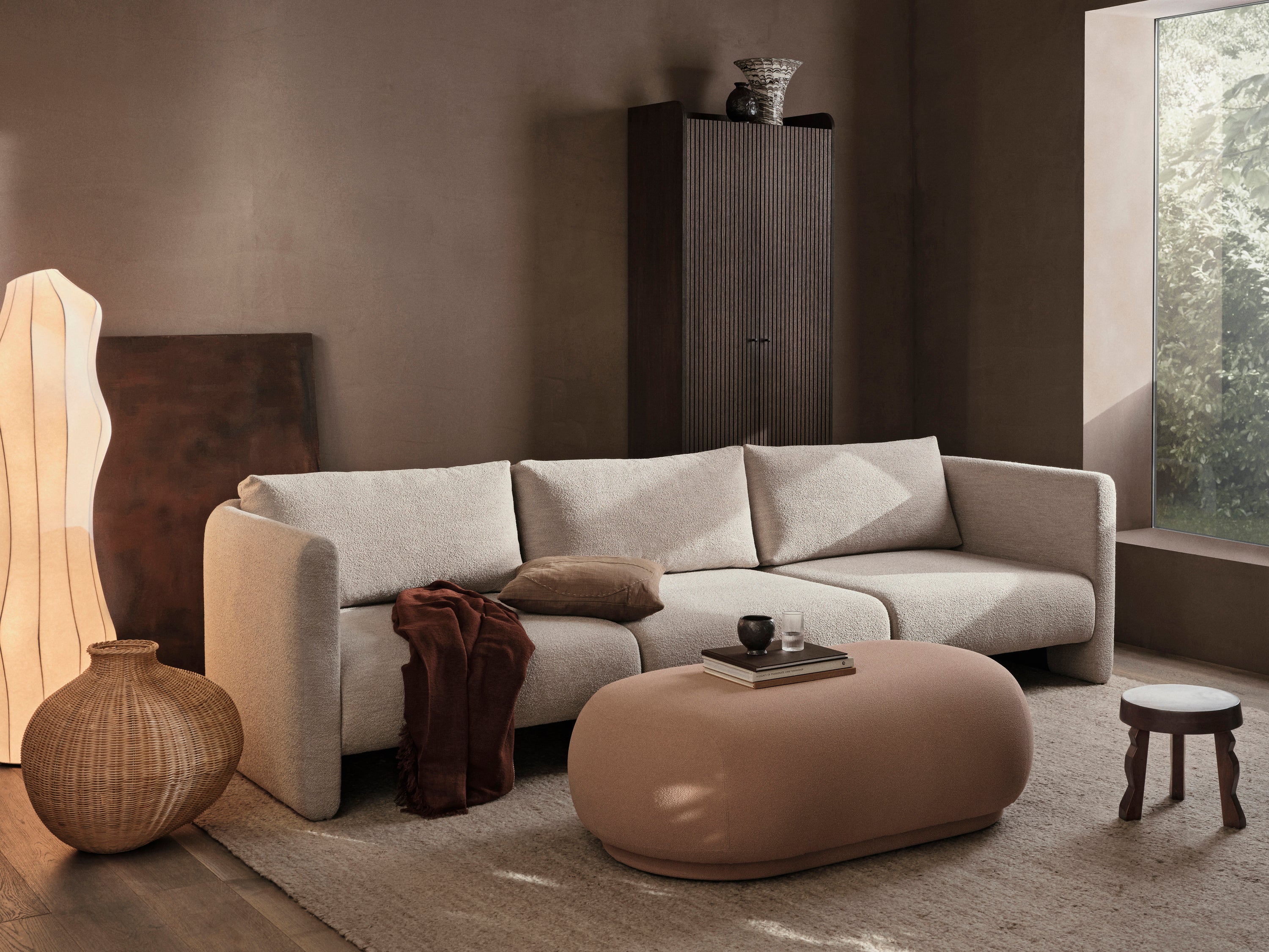 RICO Soft Bouclé Ottoman Cream