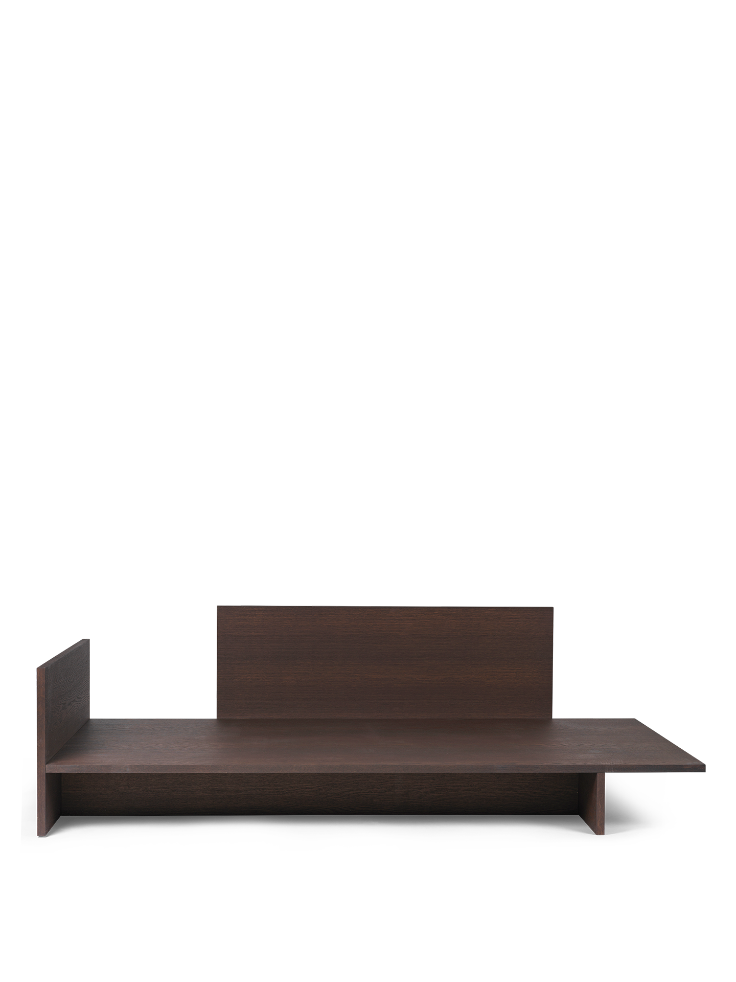 Dunkle Eichenholzsofa