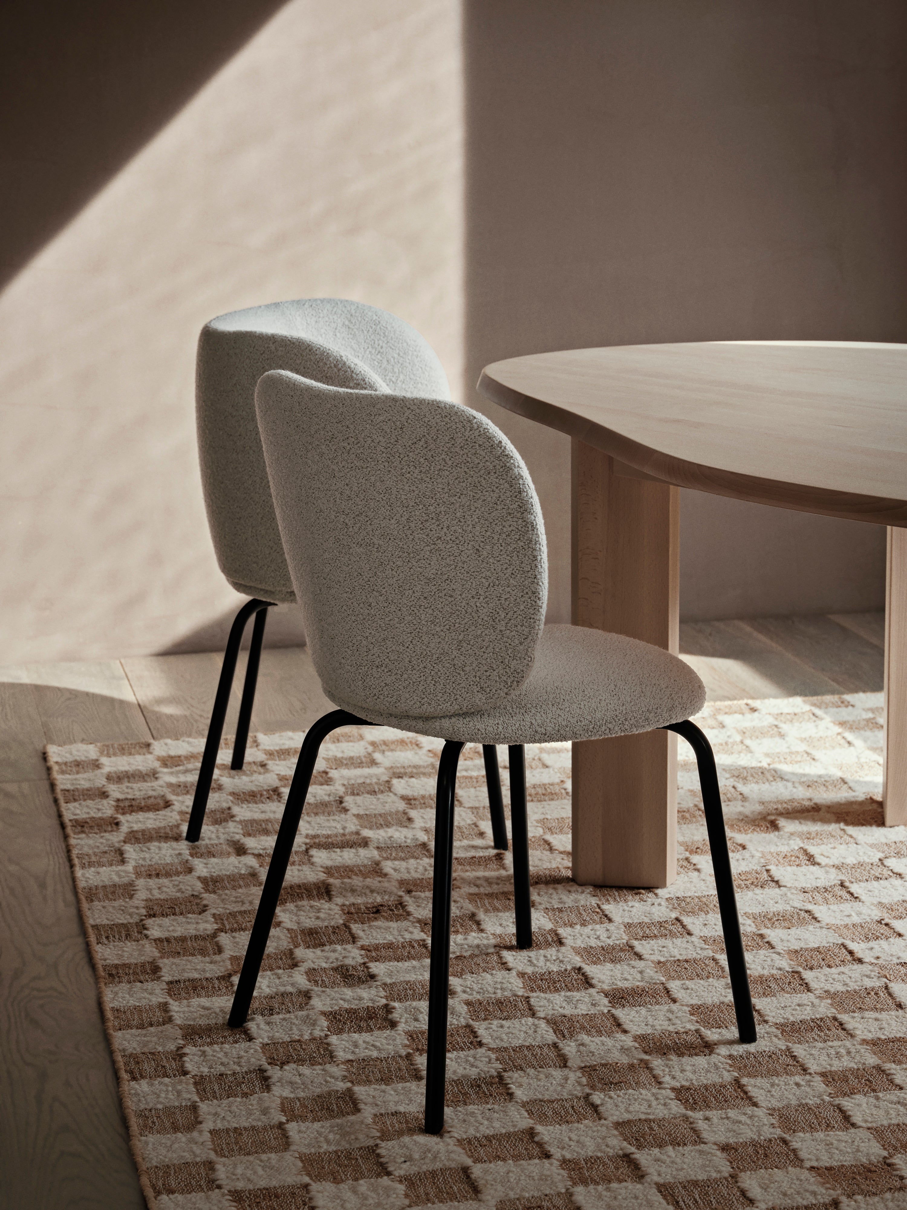 Woll-Jute-Teppich CHECK beige 