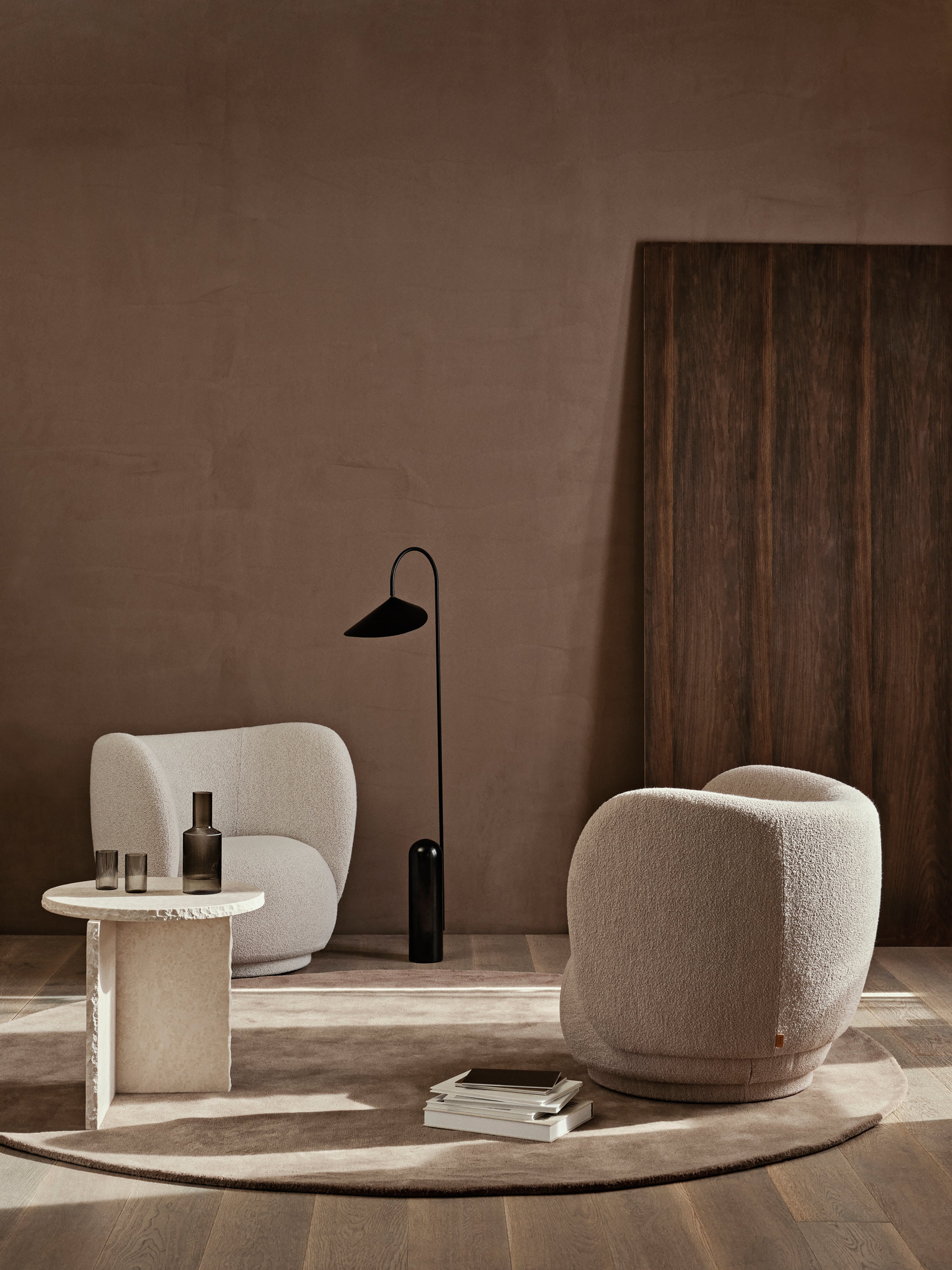 Draaistoel RICO LOUNGE Rijke Velours beige