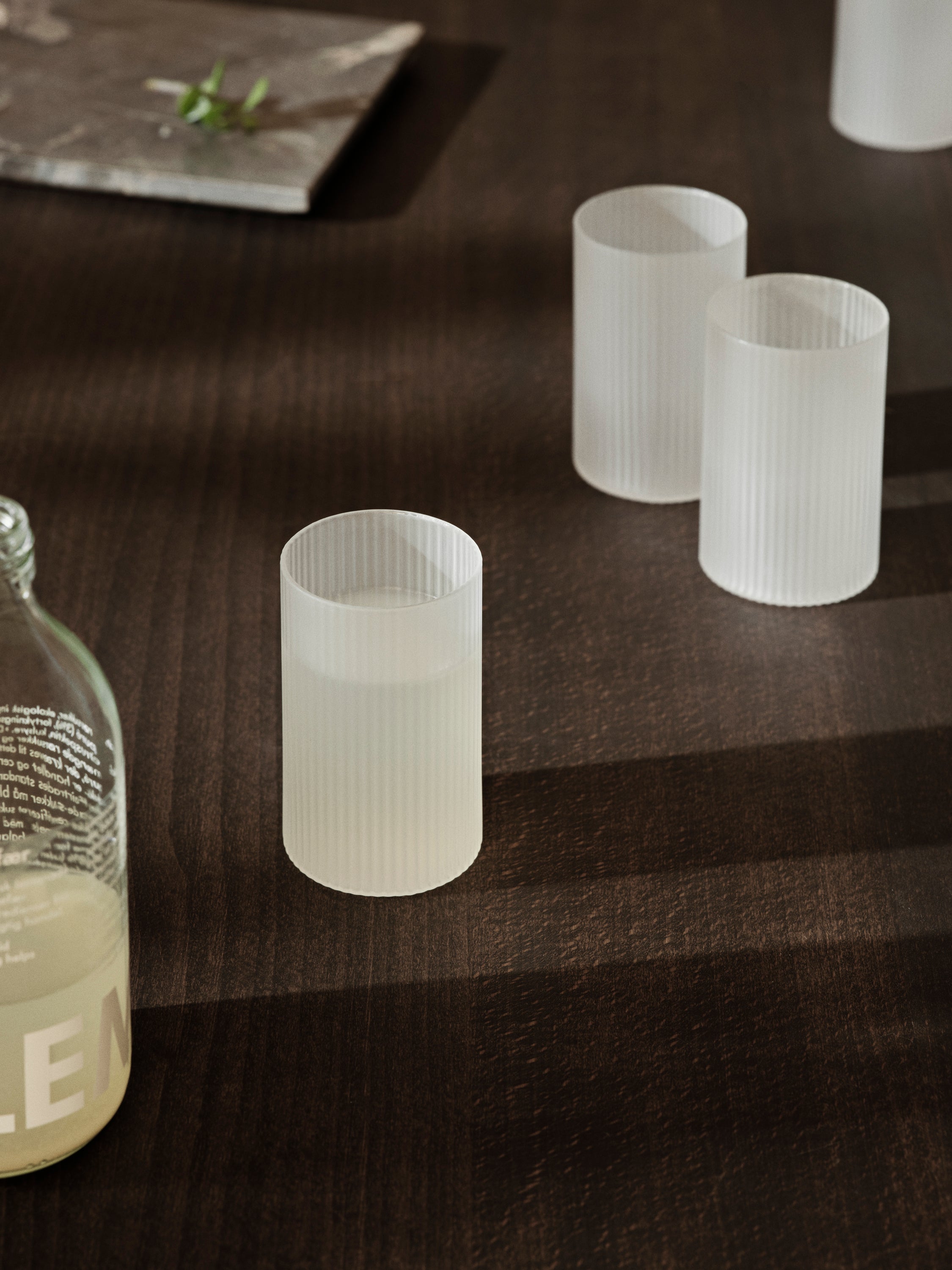 RIPPLE VERRINES Glass Set White Glass