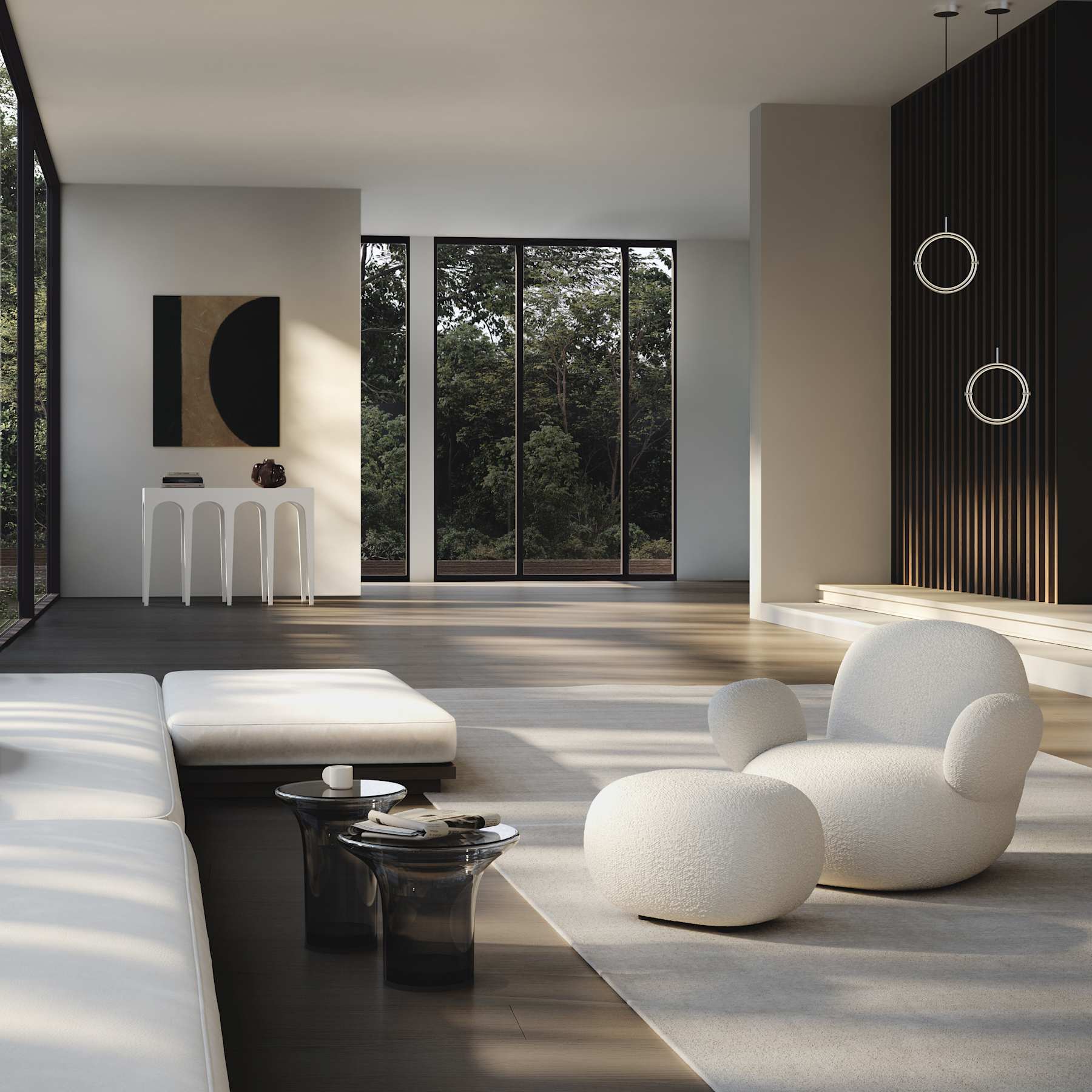 Bijzettafel TRUMPET gerookt glas