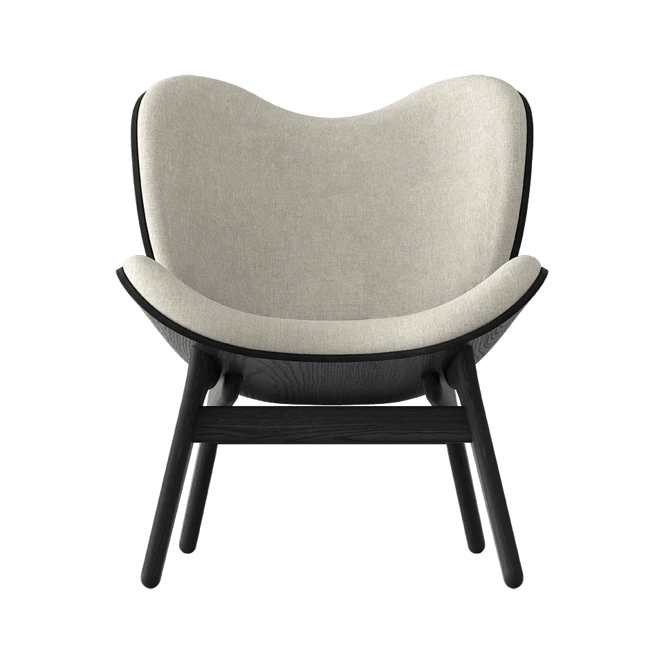 Fotel CONVERSATION PIECE beżowy z czarną podstawą UMAGE    Eye on Design