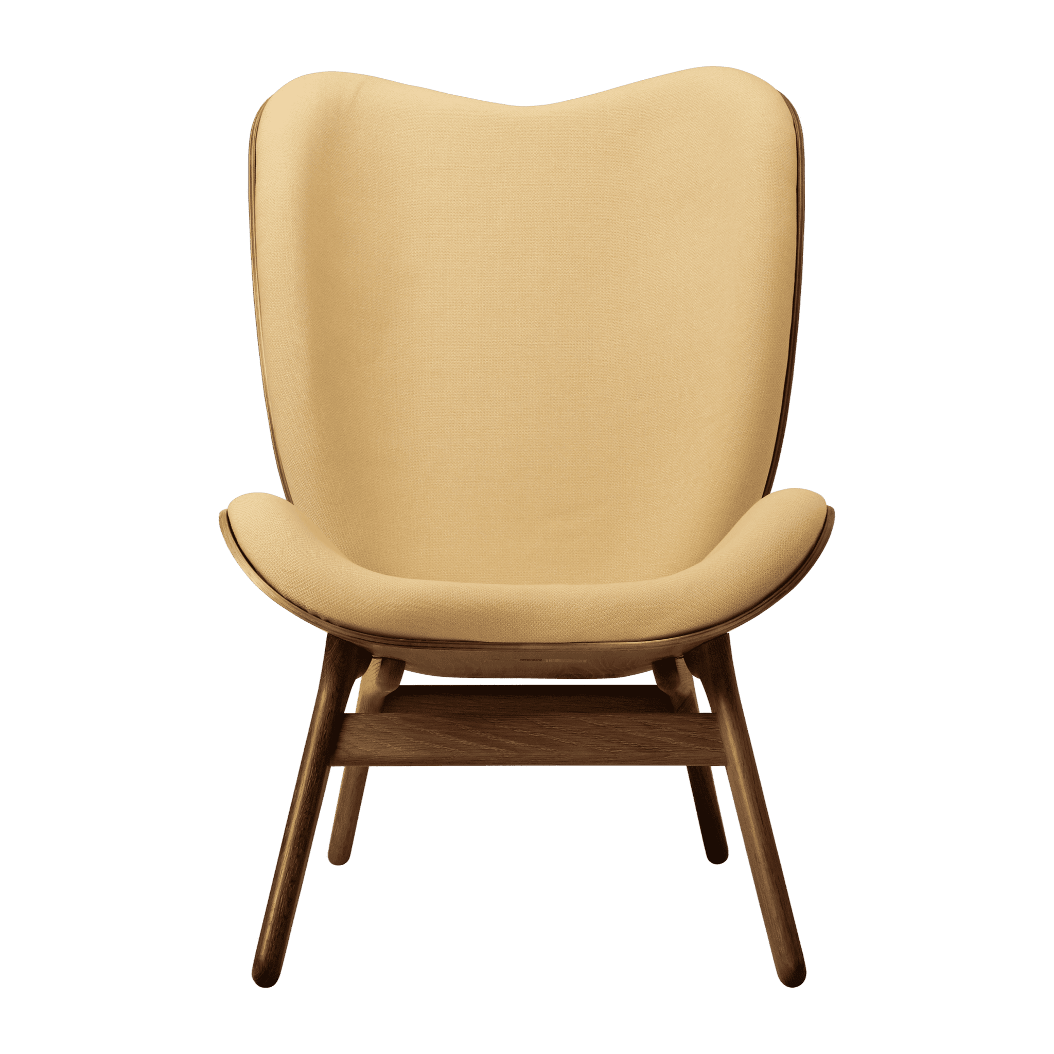 Fotel CONVERSATION PIECE TALL żółty z ciemno dębową podstawą UMAGE    Eye on Design