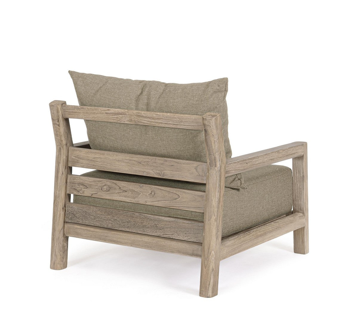 Buitenstoel MAYNARD beige met houten basis