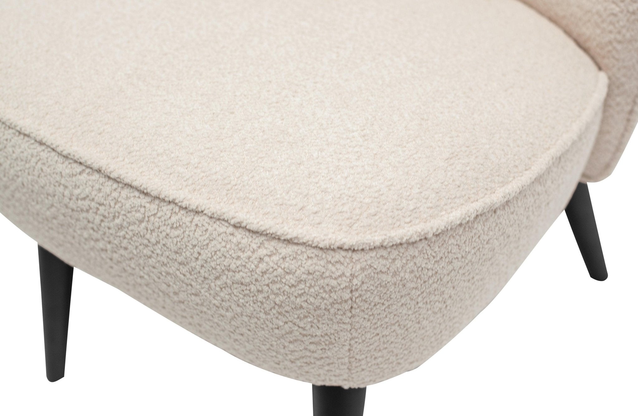 Fotel SARA boucle kremowy Woood    Eye on Design