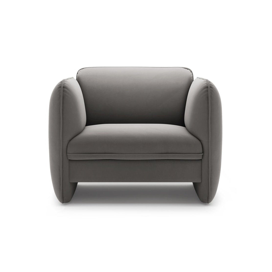 Fluwelen fauteuil GEORGIA donkergrijs