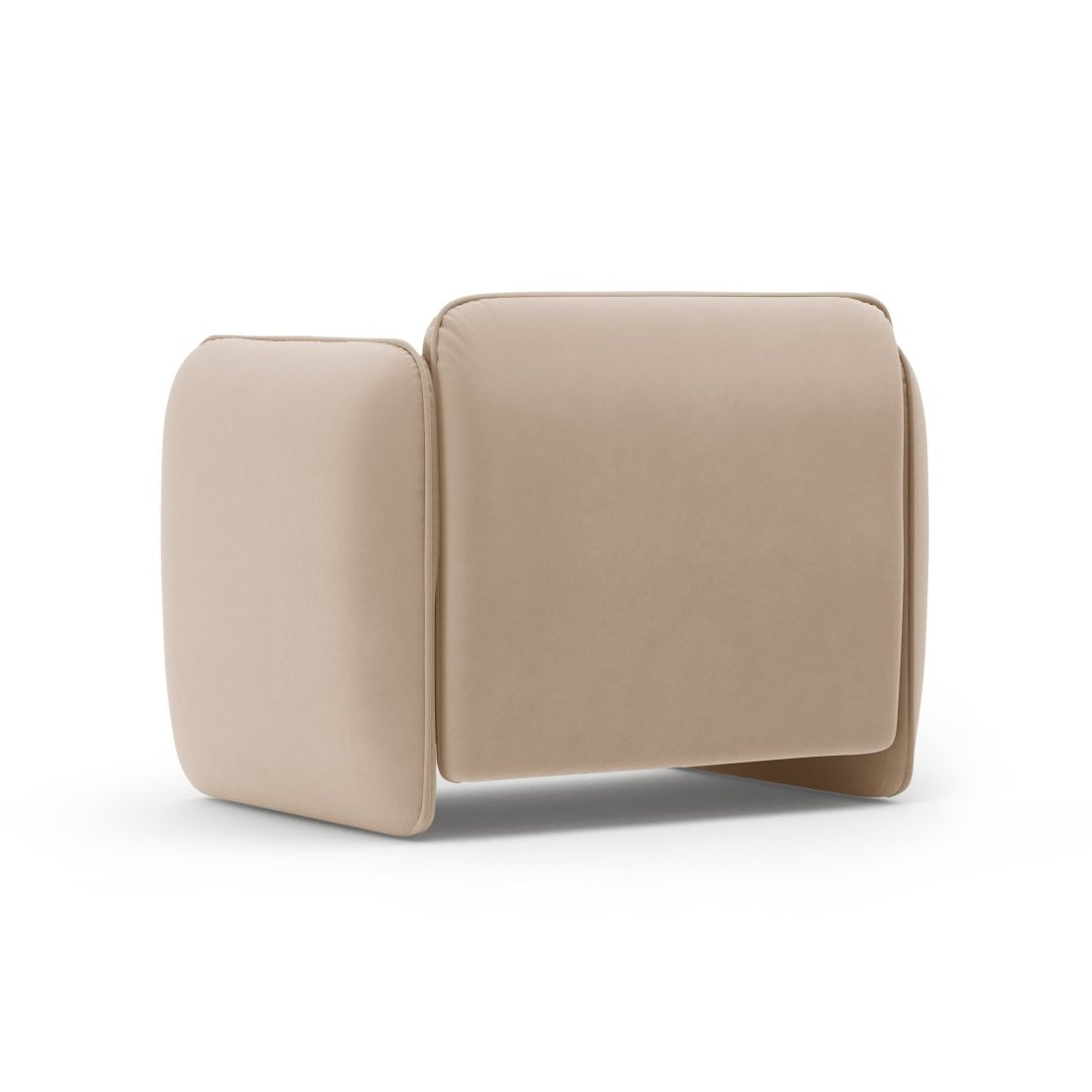 Fluwelen fauteuil GEORGIA amandelbeige