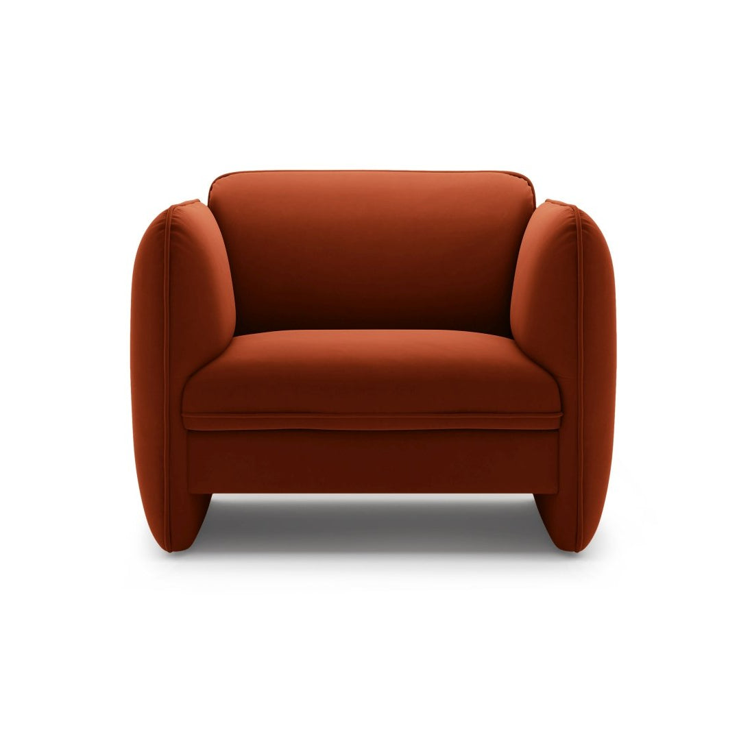 Samt-Sessel GEORGIA kastanienbraun