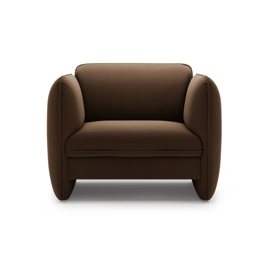 Samt-Sessel GEORGIA schokoladenbraun