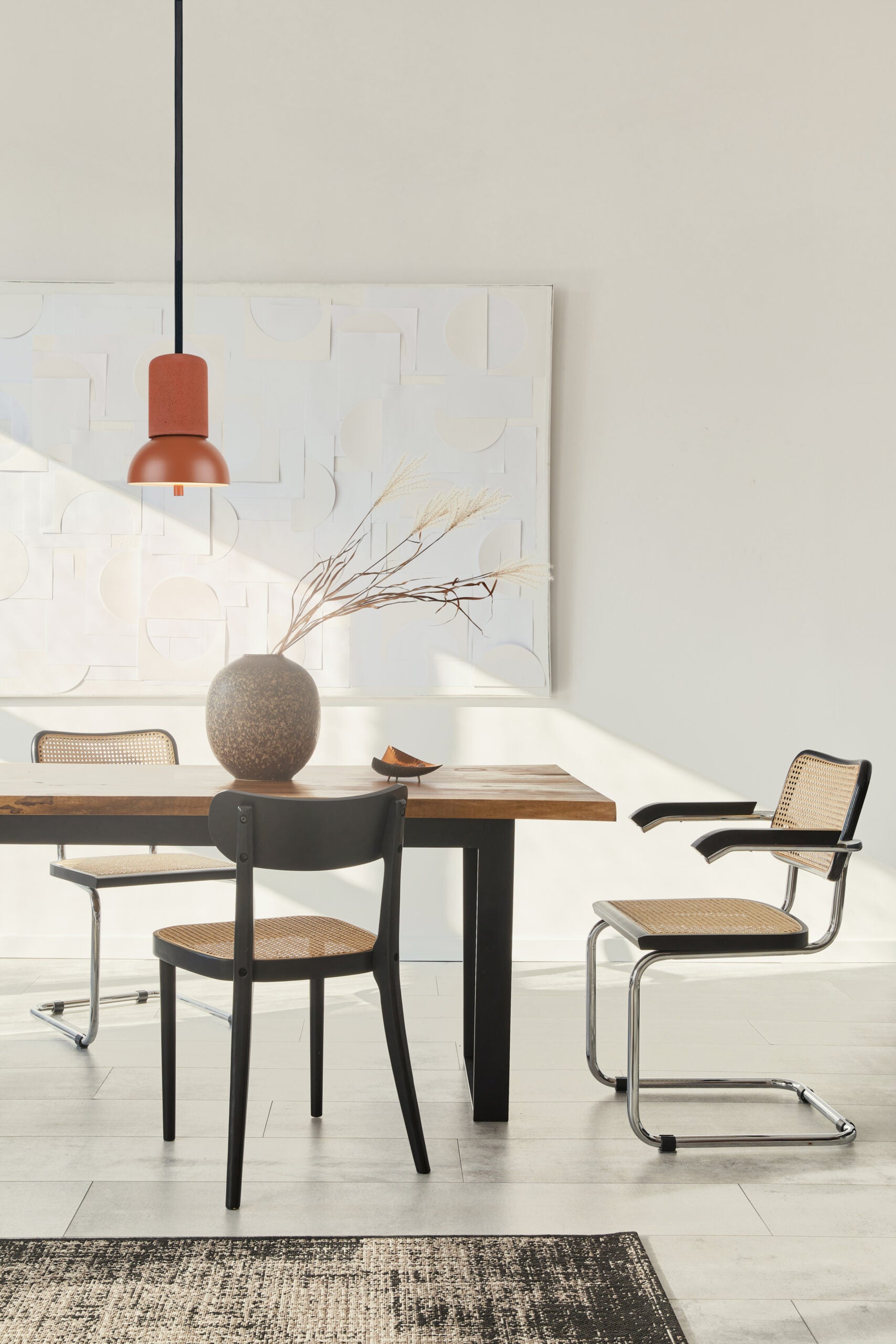 GIRO VELVET pendant lamp in concrete with velvet