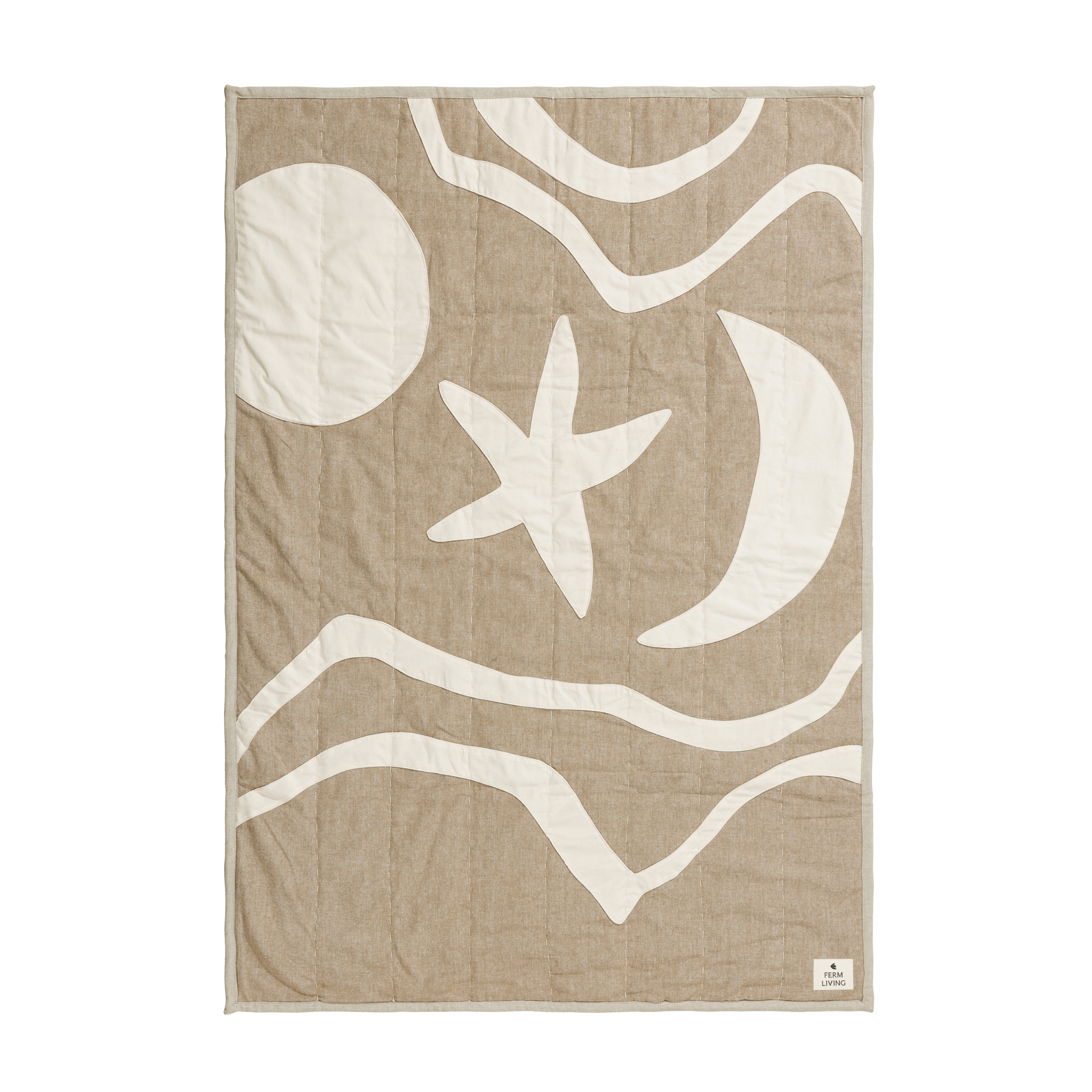 Quilted pillow KOVE APPLIQUÉ broken white with beige