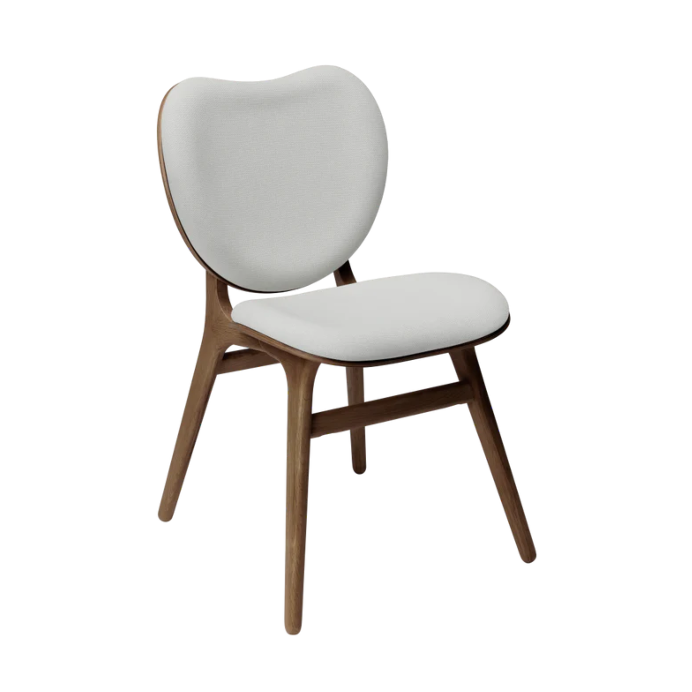 Stoel CONVERSATIE wit met een basis van notenhout