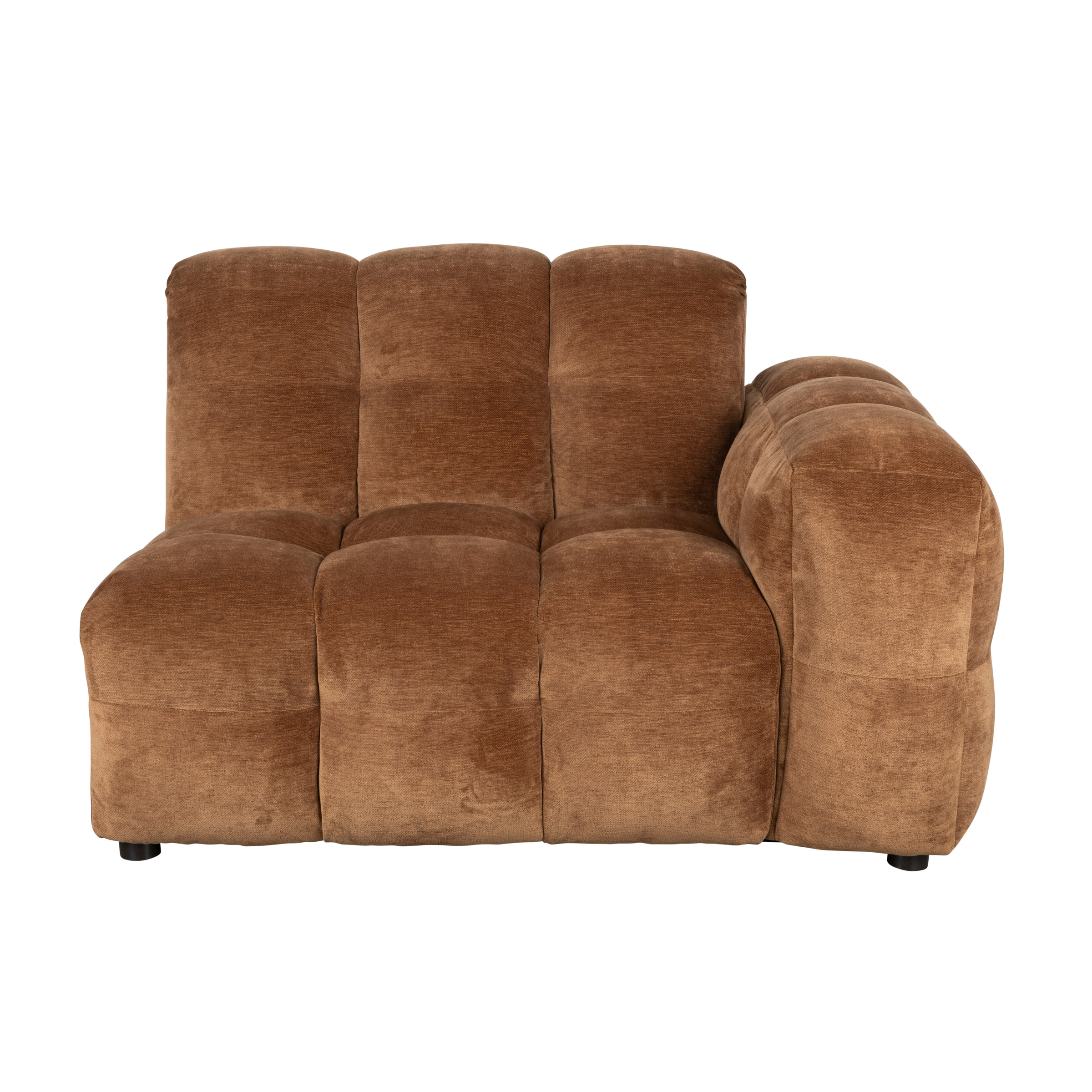 HACKMAN Modular Sofa - Right-End Element in Cognac Velvet