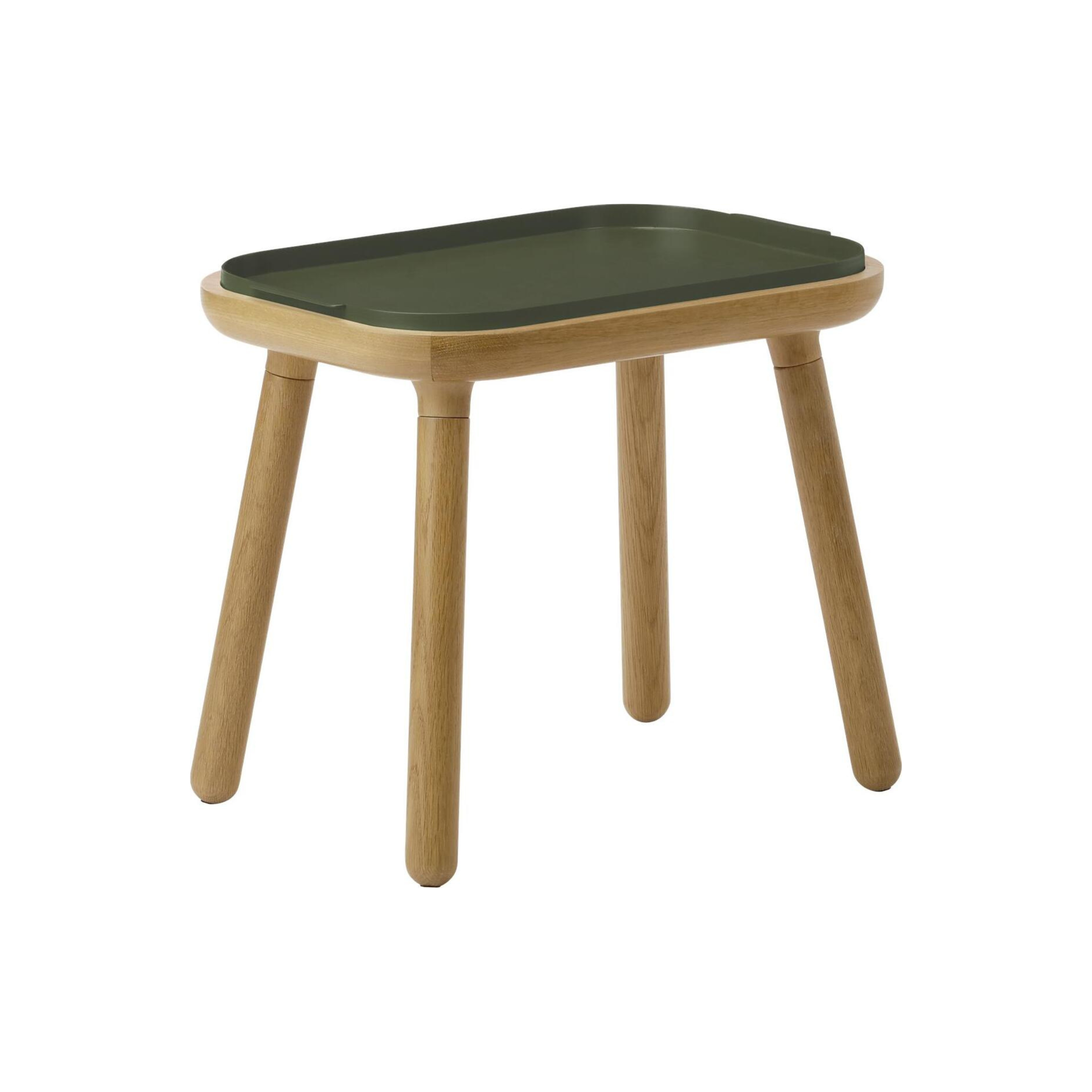 PAFF green table with oak base
