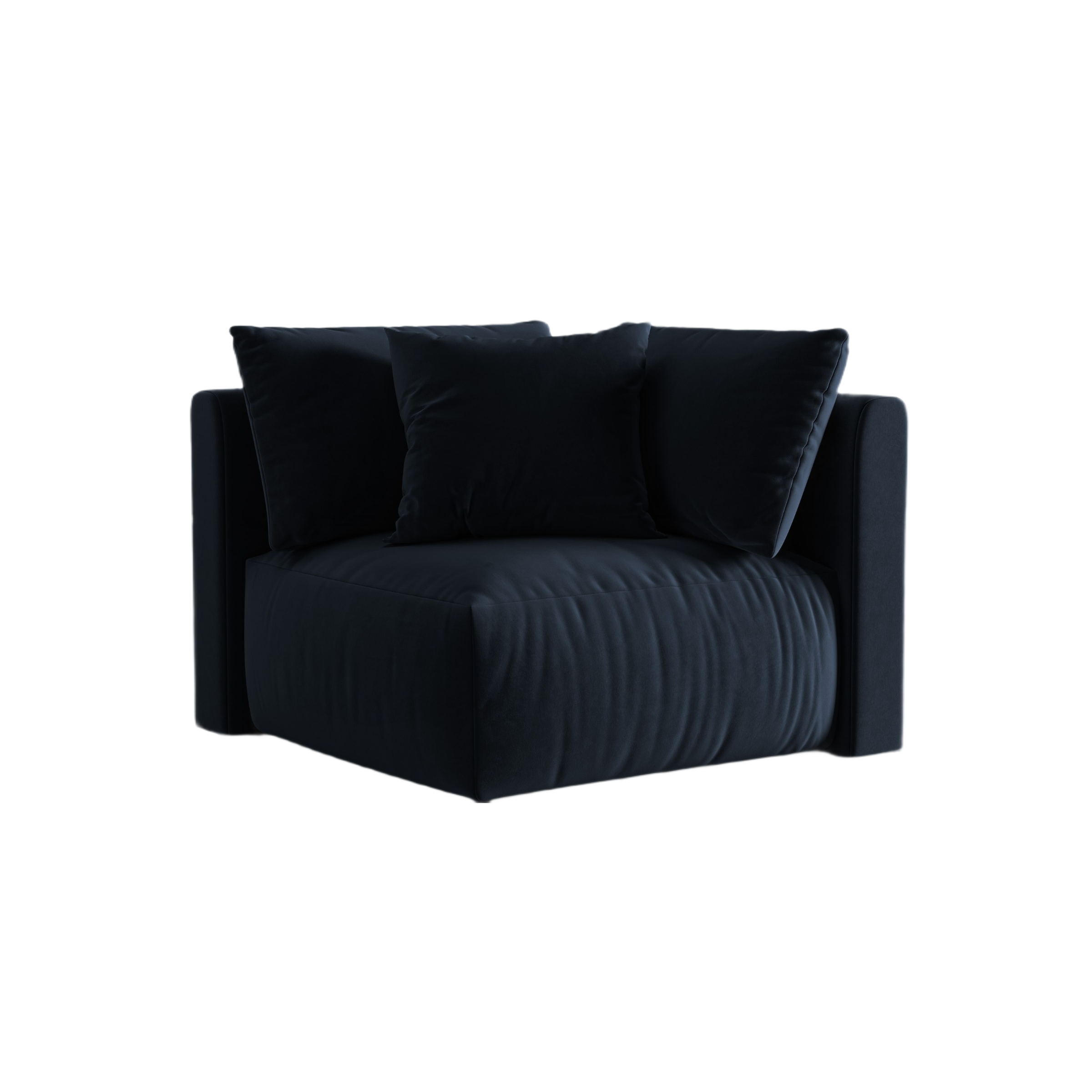 Modulaire fluwelen bank CHRIS - hoekelement koninklijk blauw