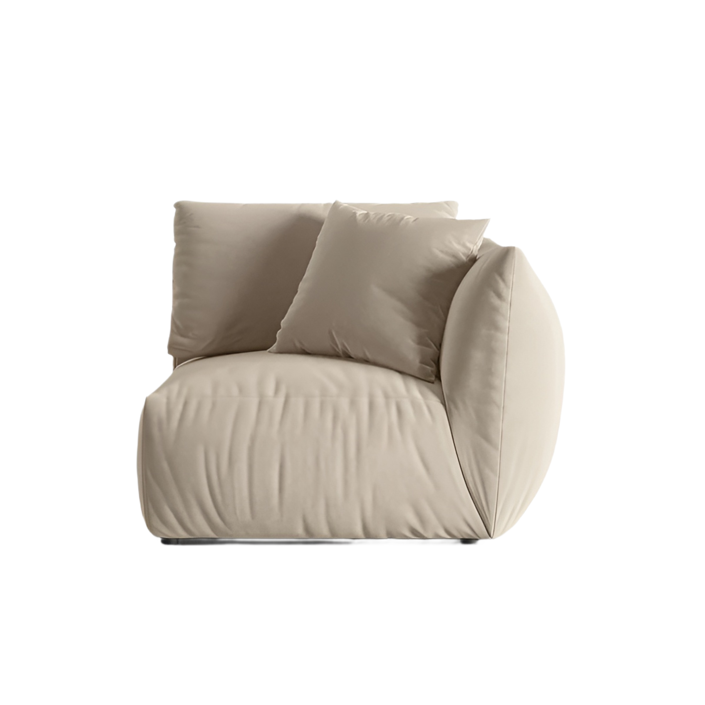 CHRIS Velvet Modular Sofa - Right Element Ecru