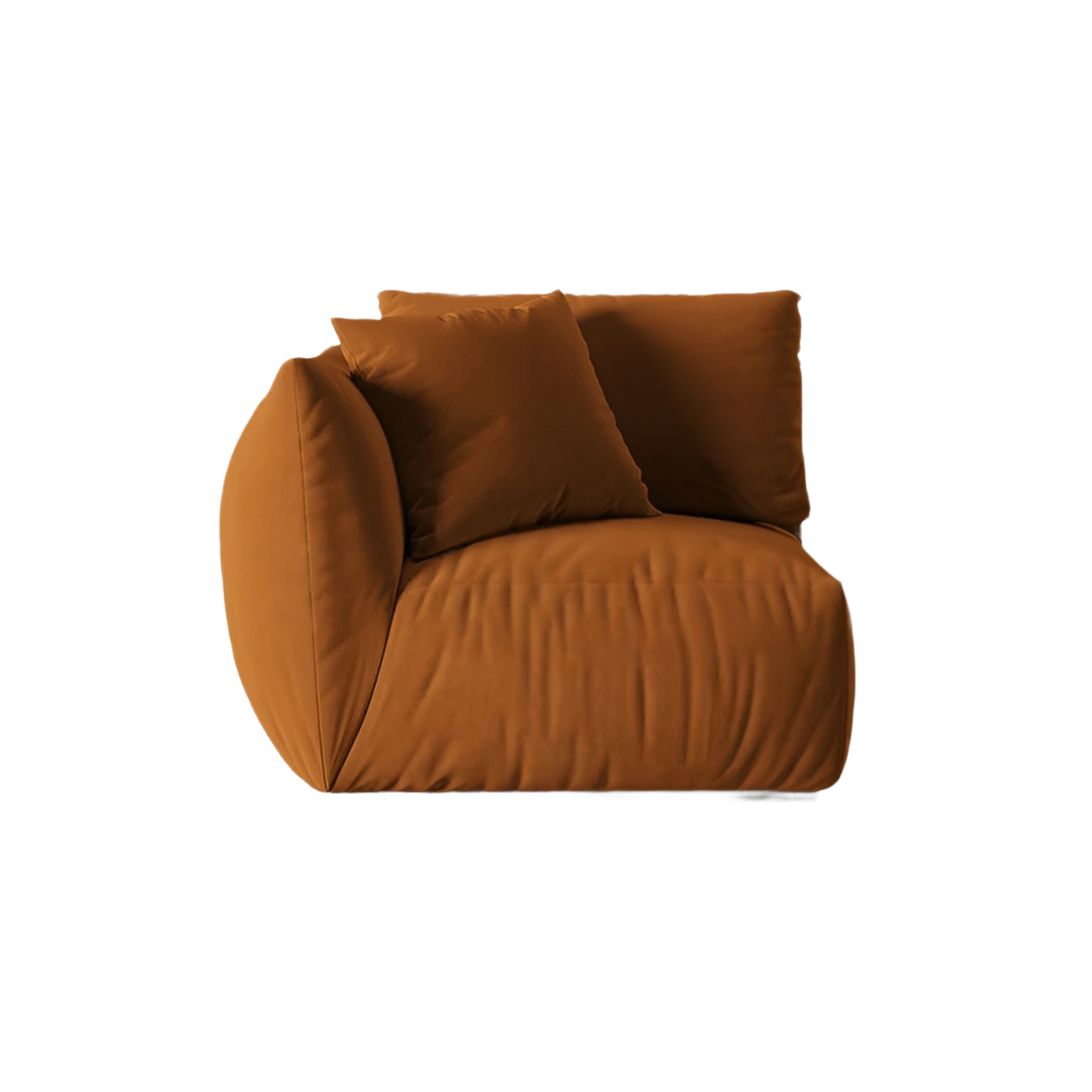 Modulaire fluwelen bank CHRIS - linker element terracotta