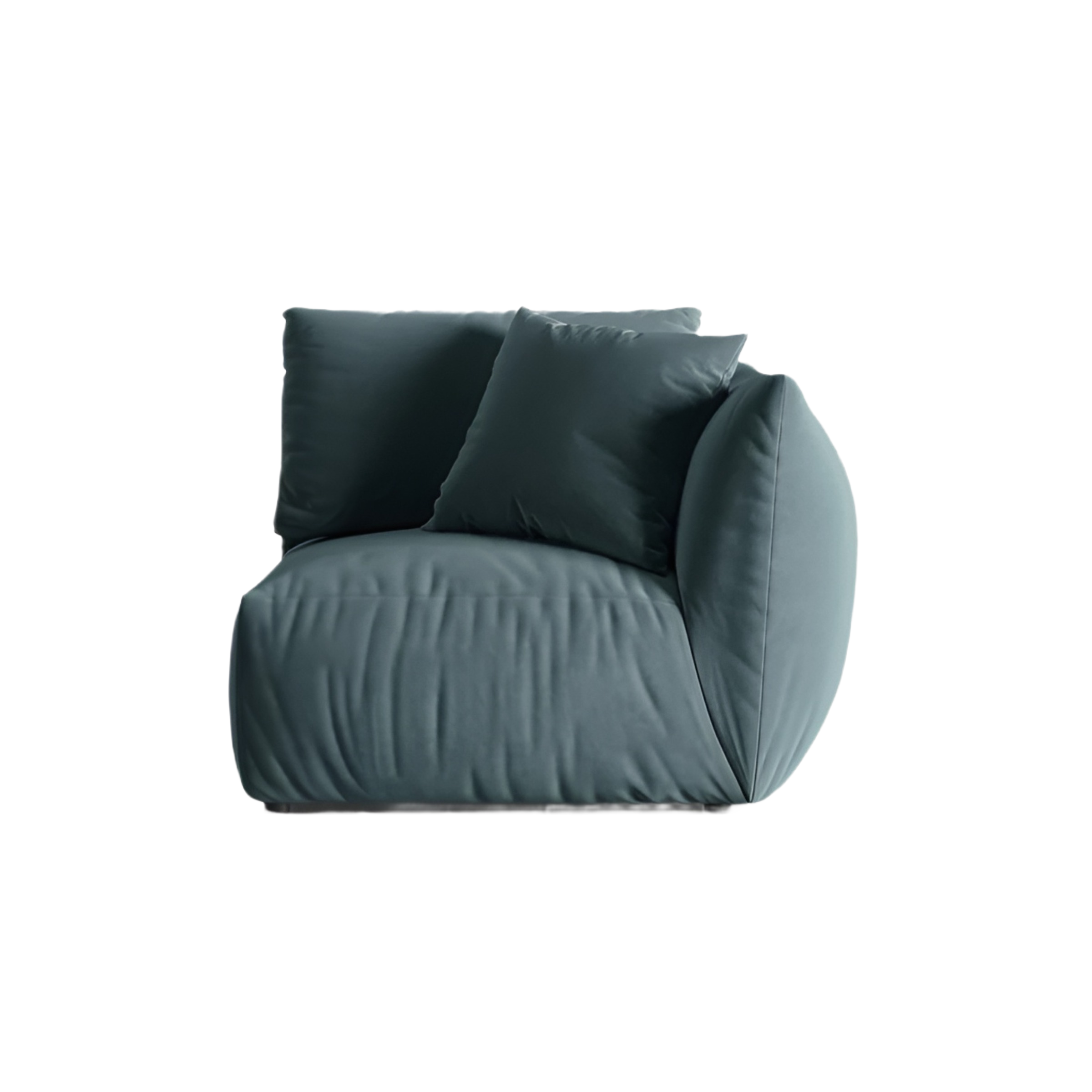 CHRIS velvet modular sofa - right-side element light blue