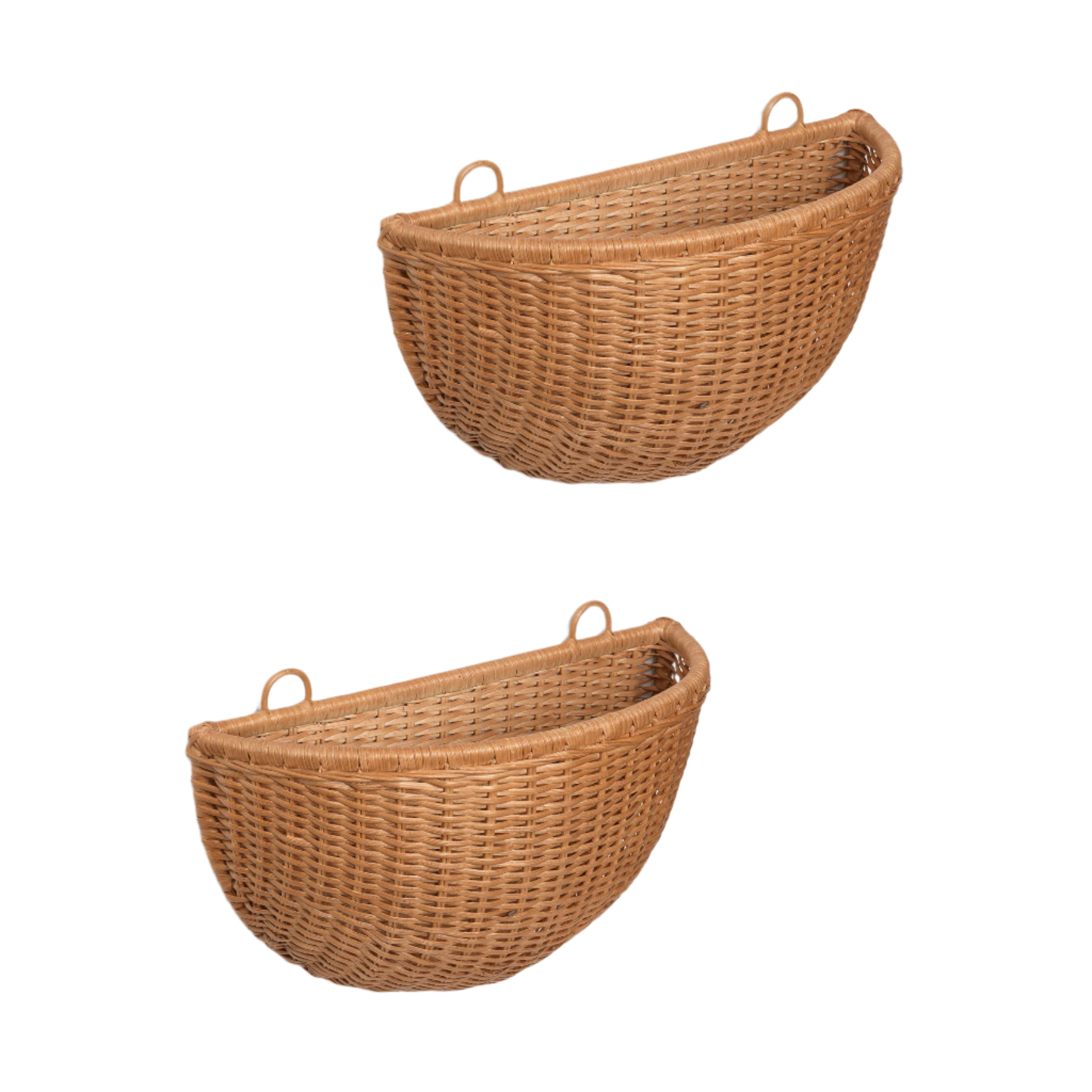 BRAIDED WALL POCKETS Hängekorb-Set, geflochtenes Rattan 