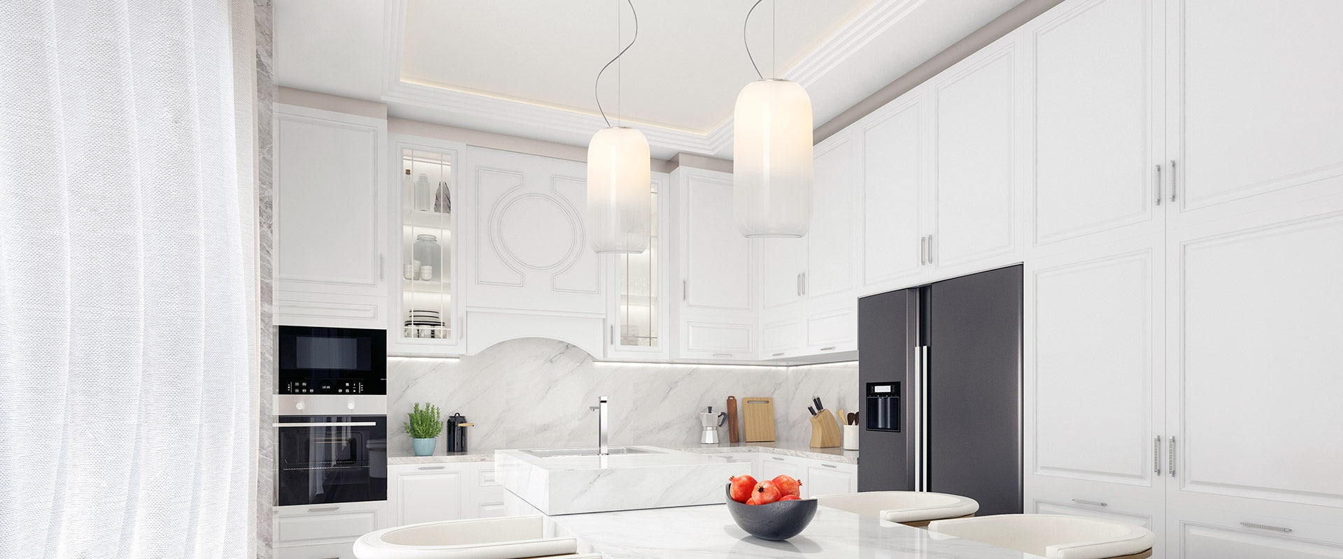 GOPLE Pendant Lamp in Blue with Black Finish