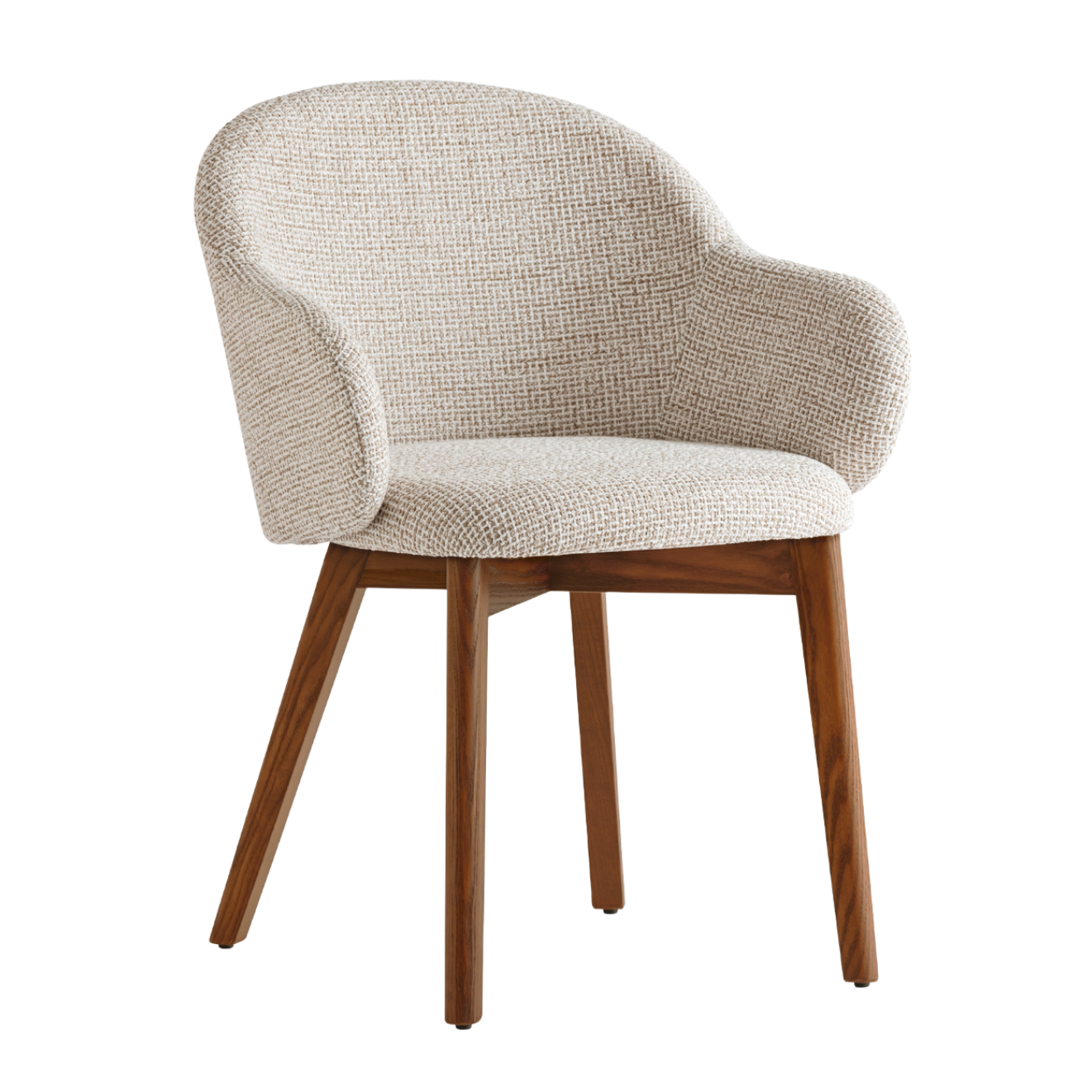 Holly FAB Armchair Upholstered with Walnut Base