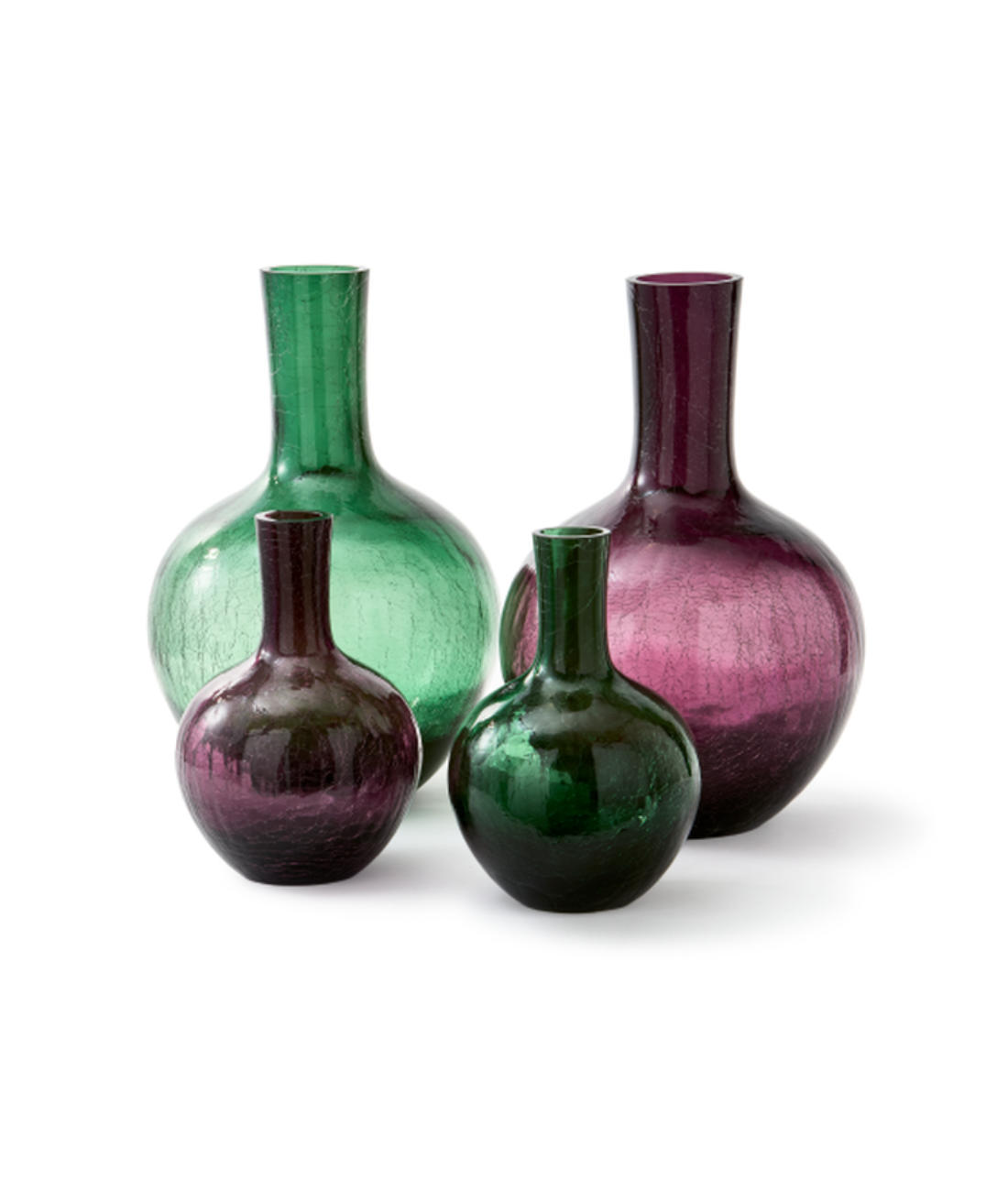 Vase aus Crackle-Glas, dunkelviolett