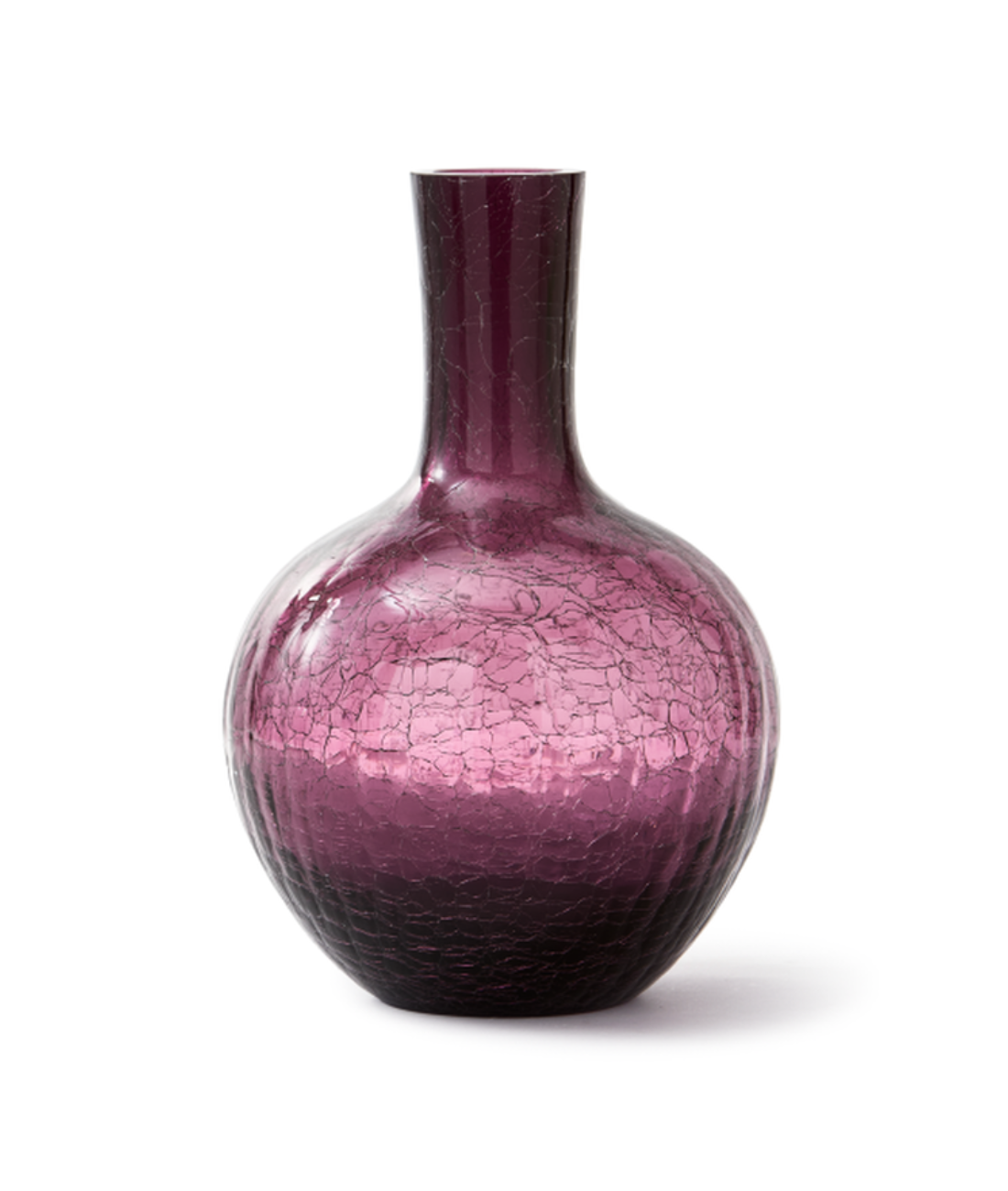 Vase aus Crackle-Glas, dunkelviolett