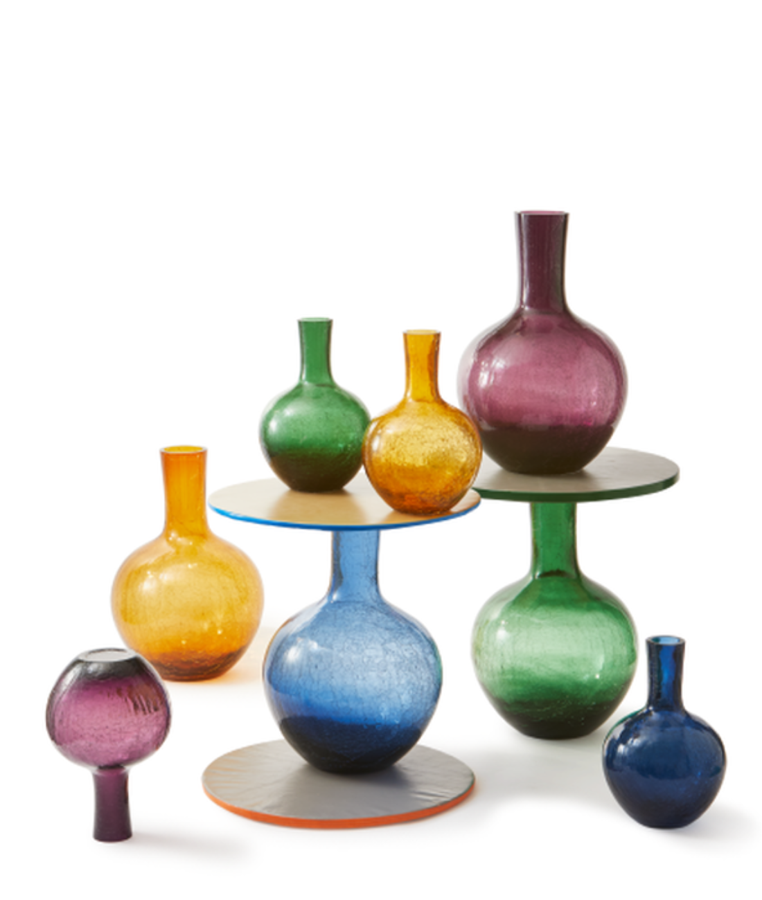 Vase aus Crackle-Glas, dunkelviolett