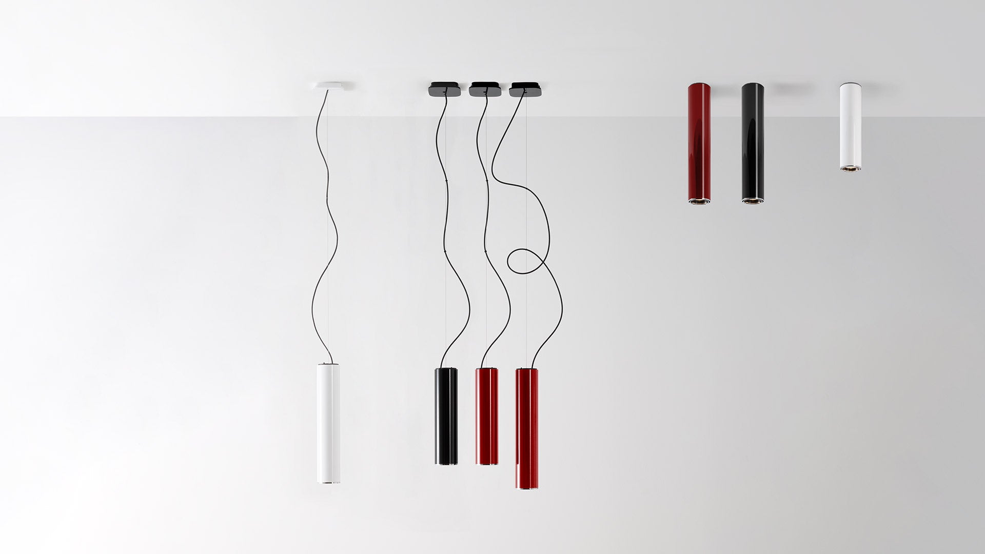 Plafondlamp LLIO robijnrood