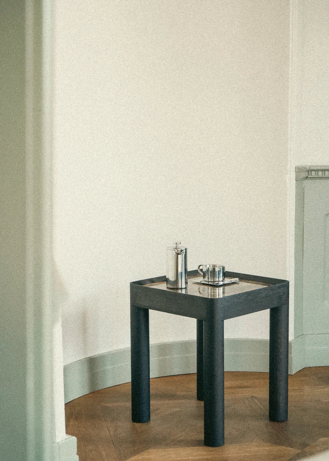 Inset High Side Table in Oak Wood