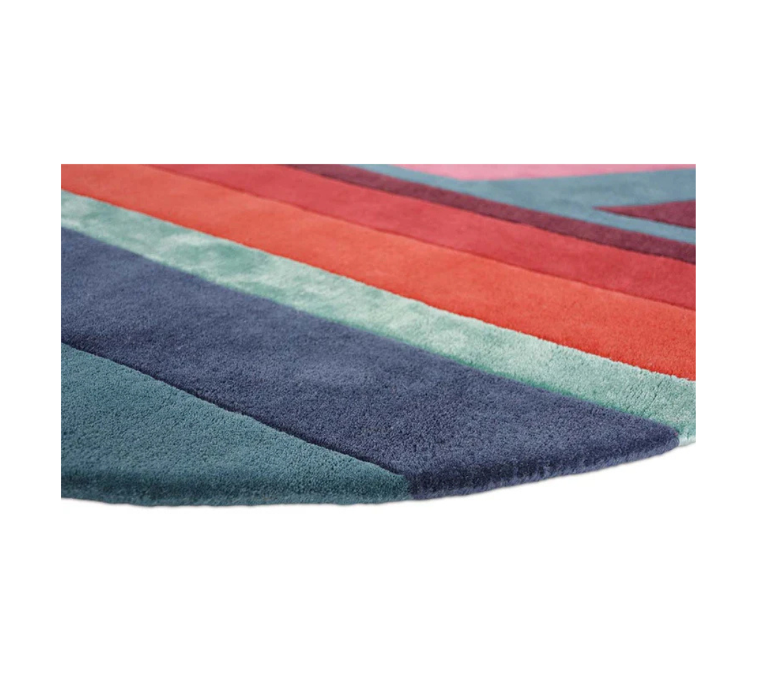 Untymmetrical rug Jardin blue