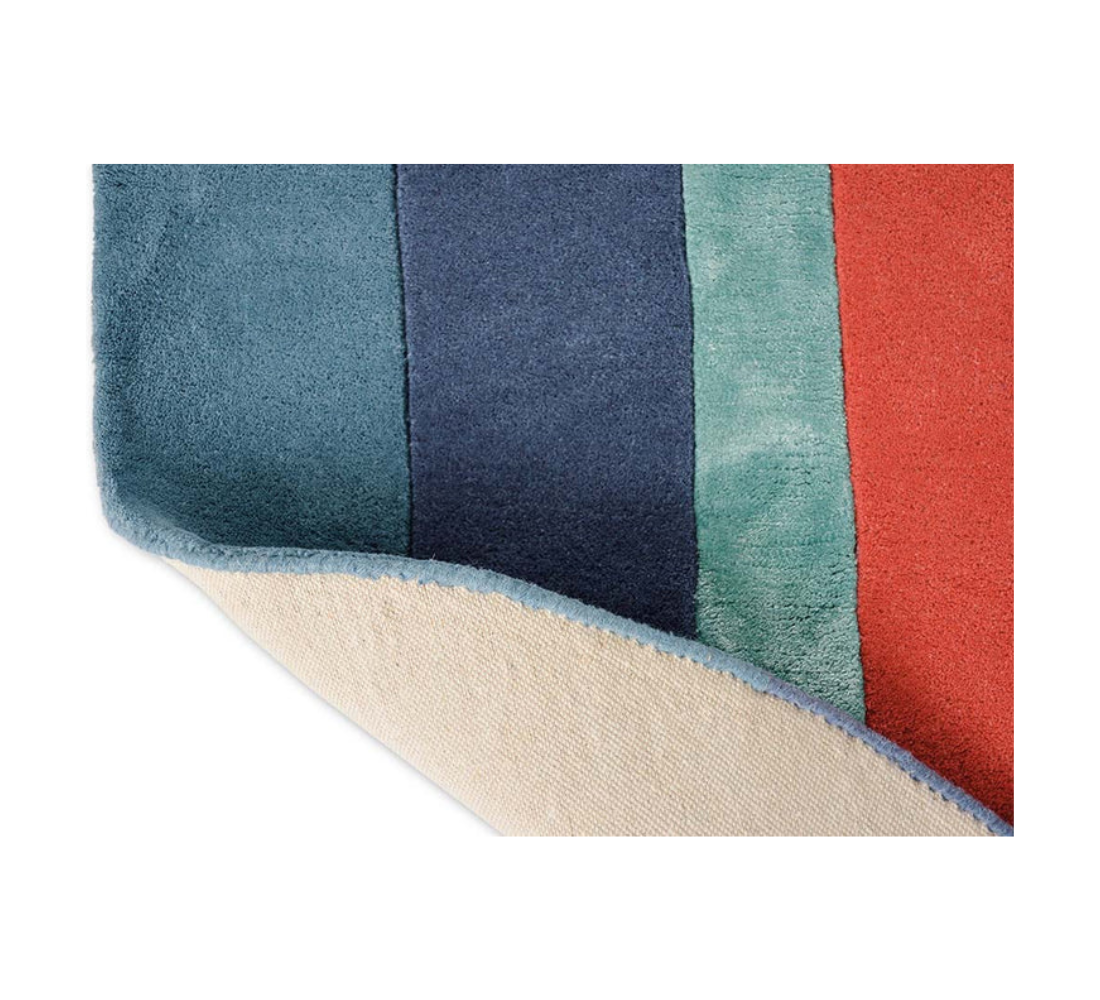 Untymmetrical rug Jardin blue