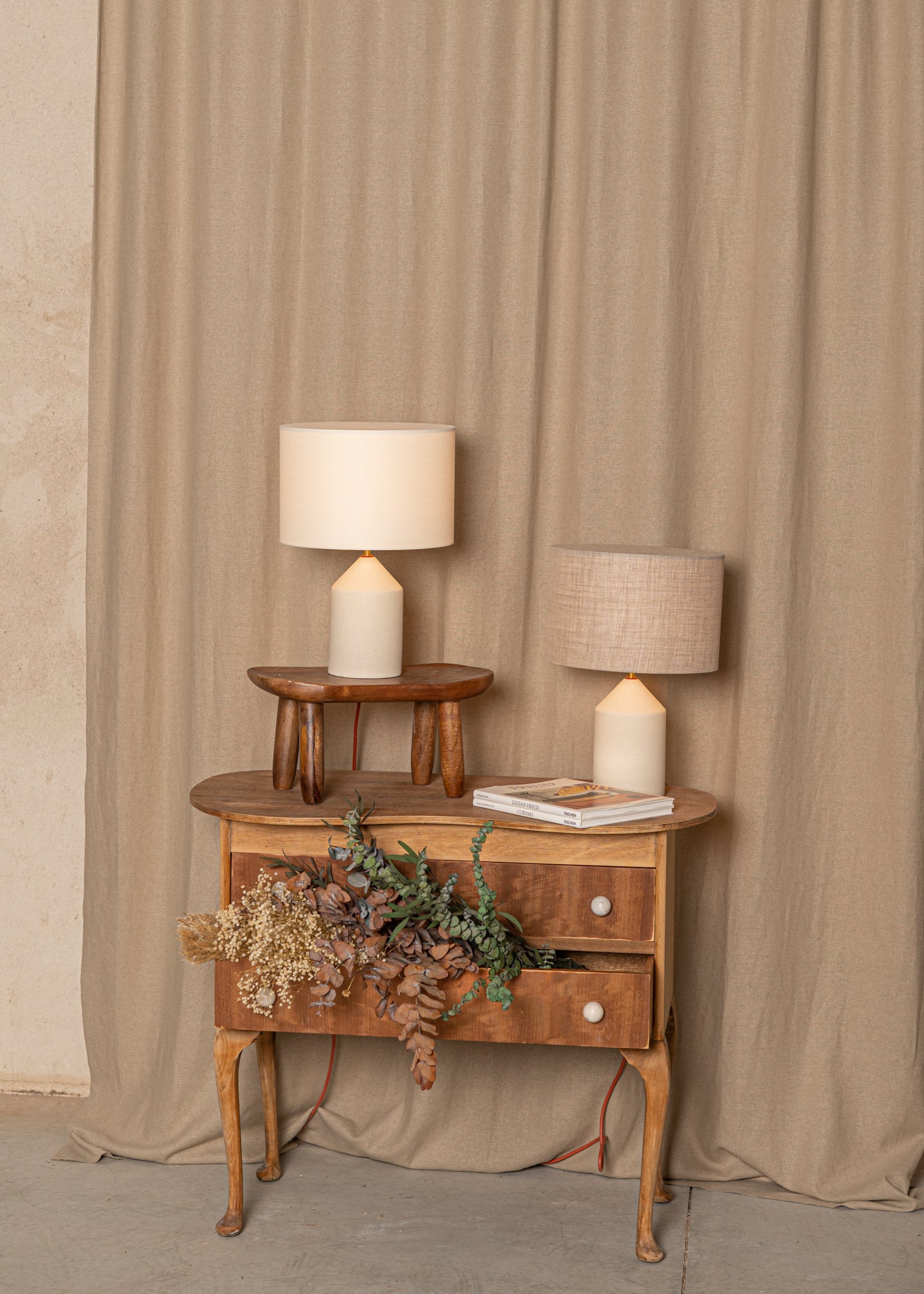 Tischlampe aus Keramik JOSEF ecru