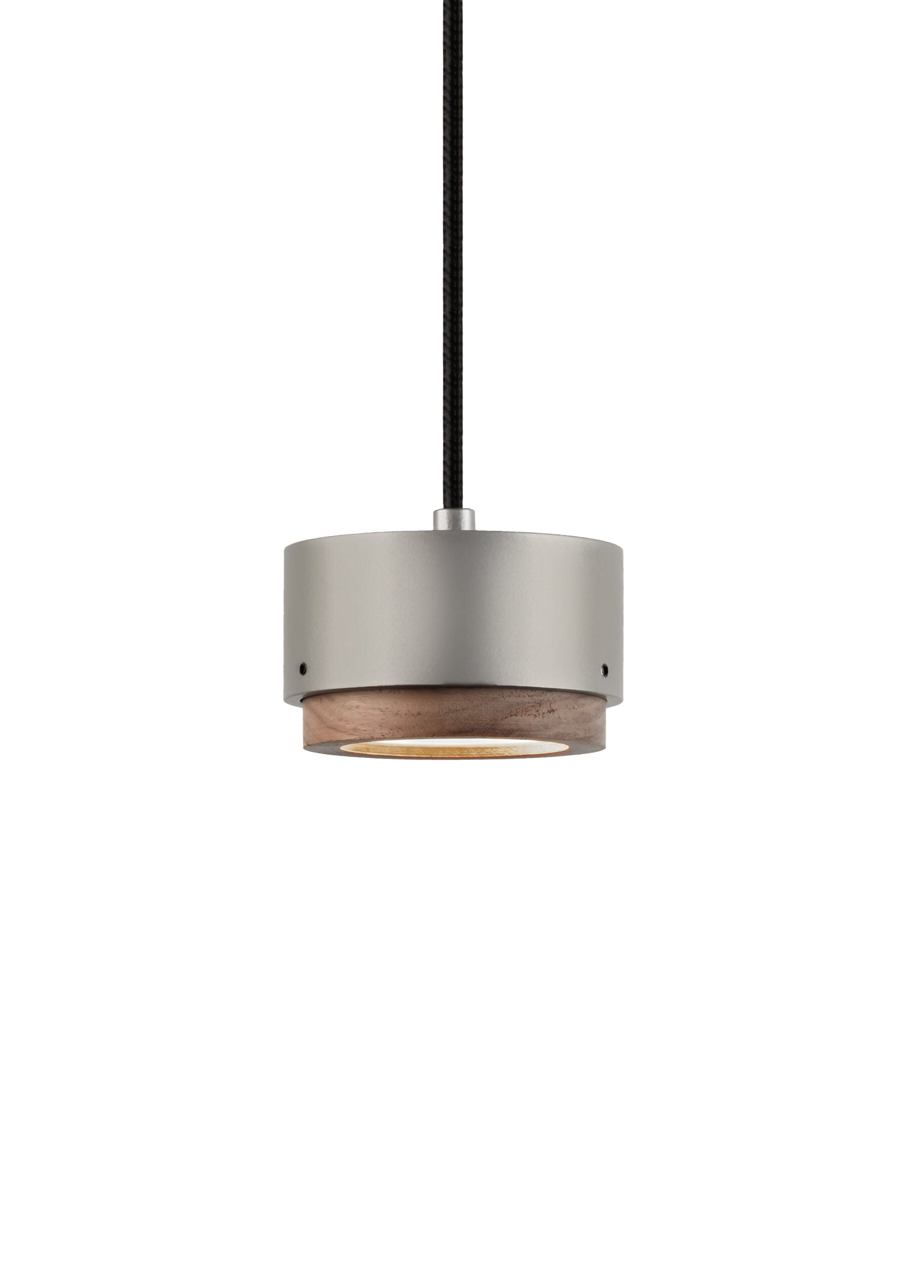 Lampa wisząca JUBI aluminium z drewnem orzechowym