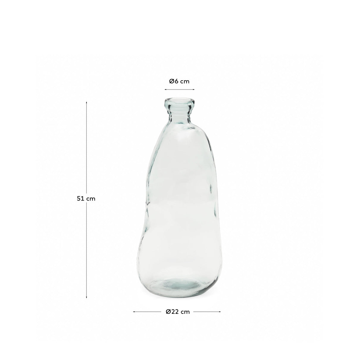 Wazon BRENNA transparentne szkło z recyklingu – wymiary