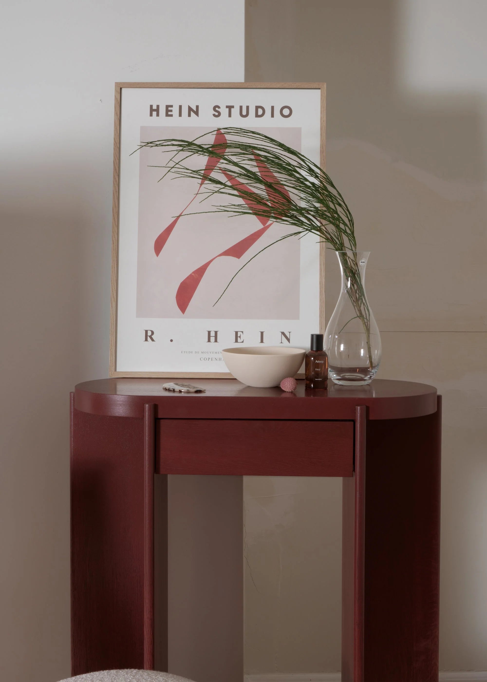 Konsole KIRU olivgrünes Eichenholz