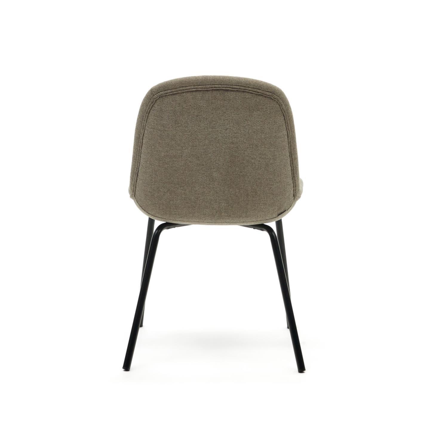 Krzesło AIMIN jasnobrązowy szenil z czarną podstawą La Forma    Eye on Design