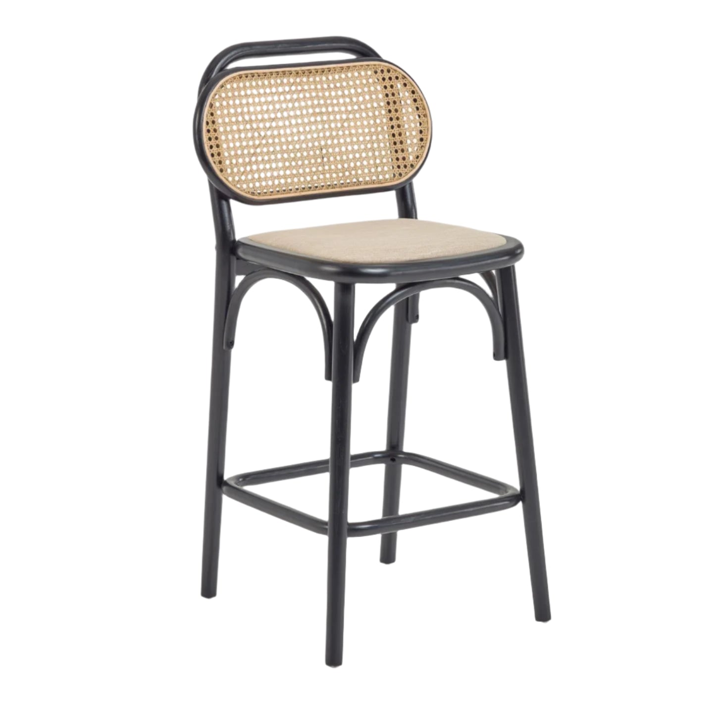 Krzesło barowe DORIANE czarne drewno dębowe La Forma    Eye on Design