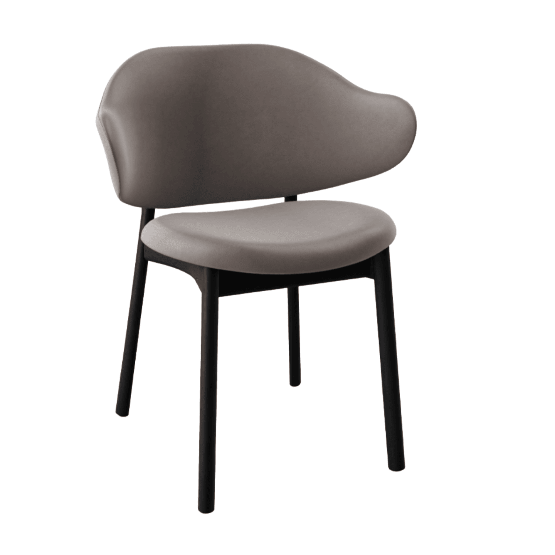 Krzesło HOLLY ciemnobeżowa ekoskóra z drewnianą podstawą Calligaris matowa czerń   Eye on Design