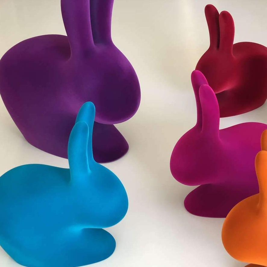 Krzesło RABBIT VELVET turkusowy Qeeboo    Eye on Design