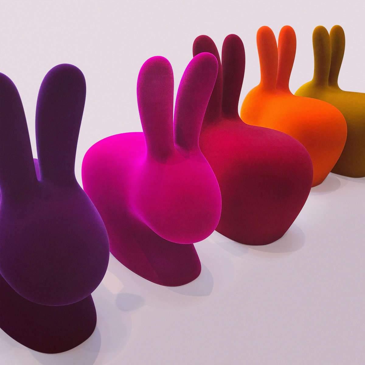 Krzesło RABBIT VELVET turkusowy Qeeboo    Eye on Design