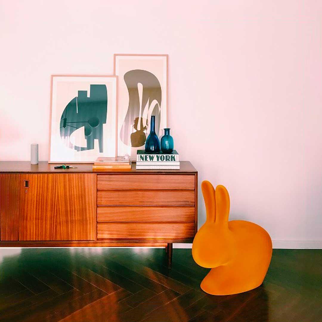 Krzesło RABBIT VELVET turkusowy Qeeboo    Eye on Design